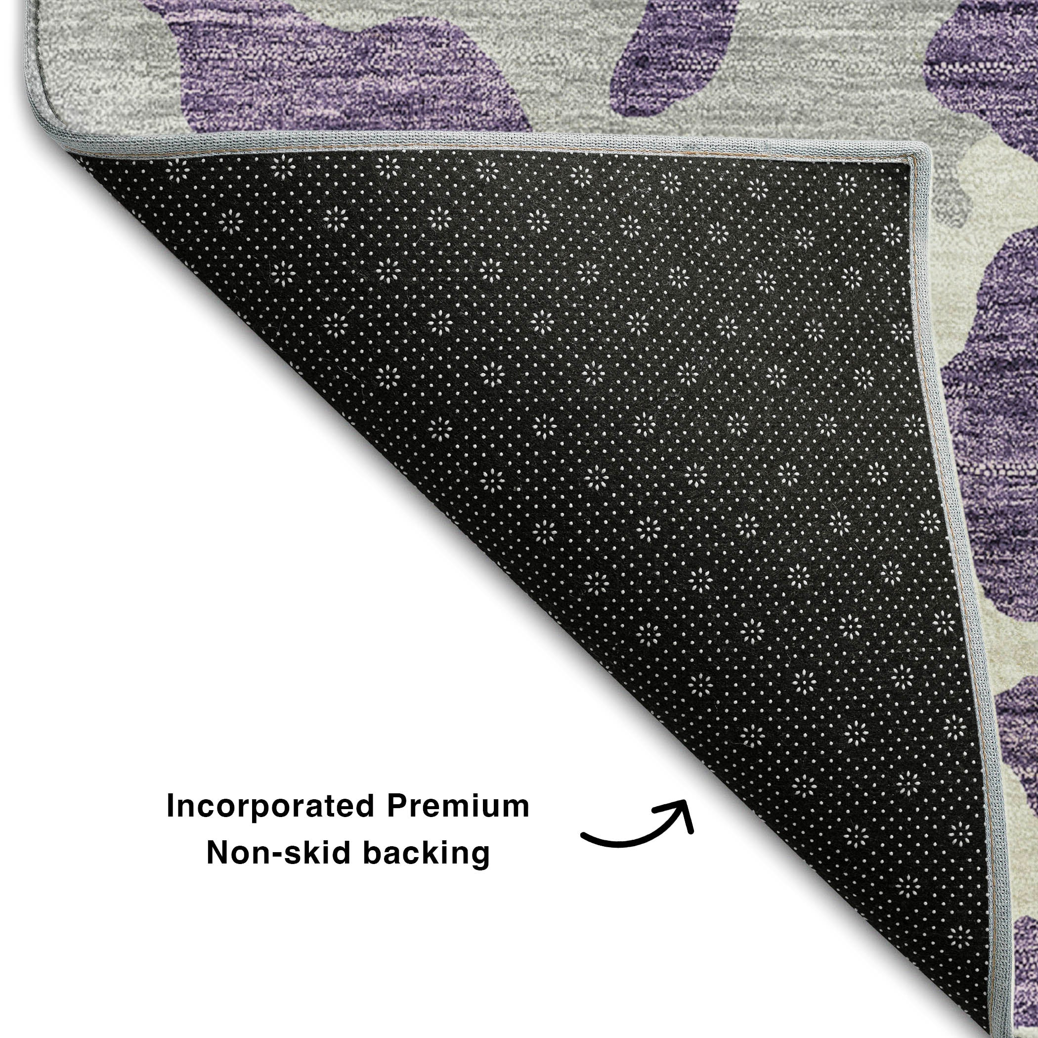 Baku Machine Washable Transitional Purple Rug 1'8" x 2'6" #shape_Rectangle