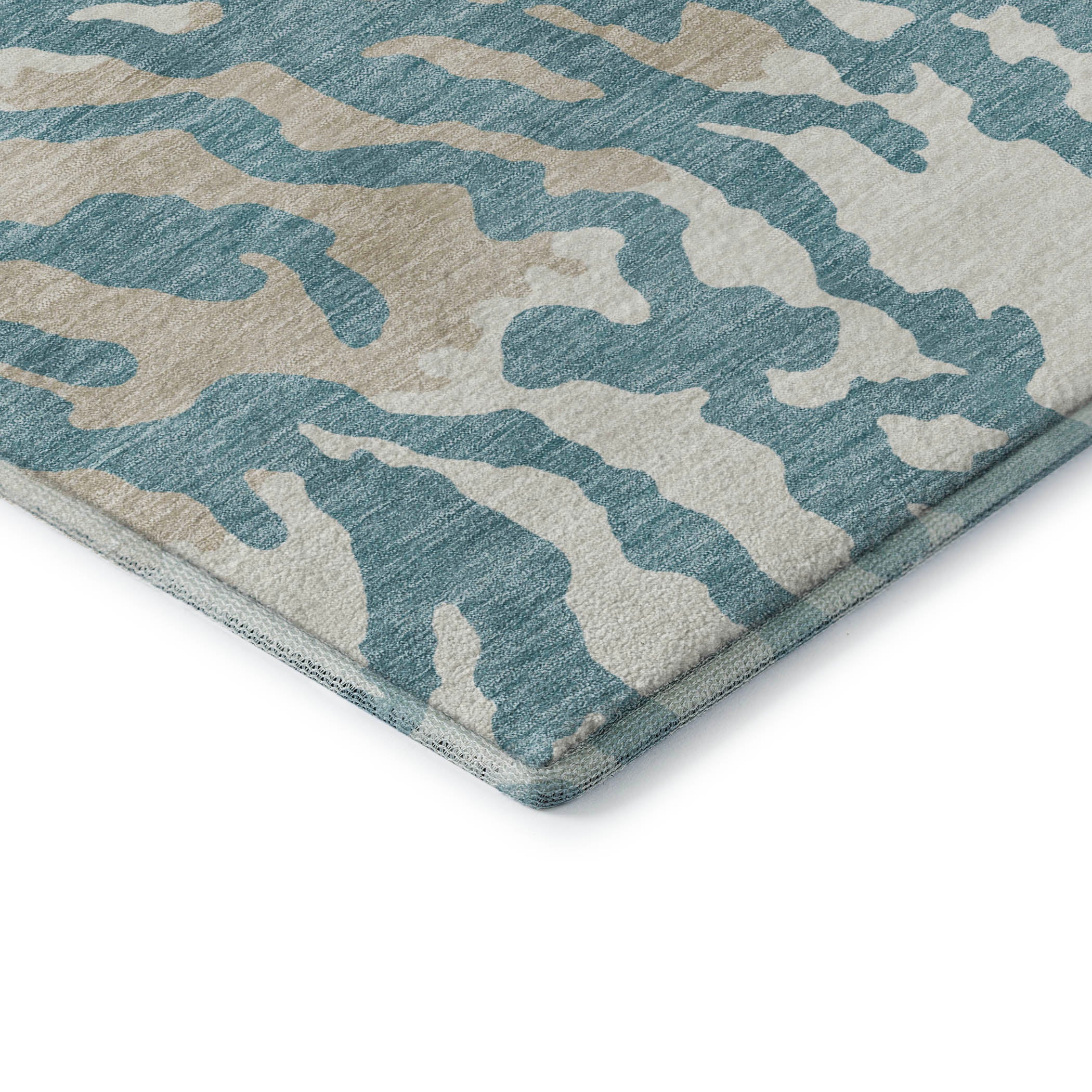 Baku Machine Washable Transitional Teal Rug 1'8" x 2'6" #shape_Rectangle