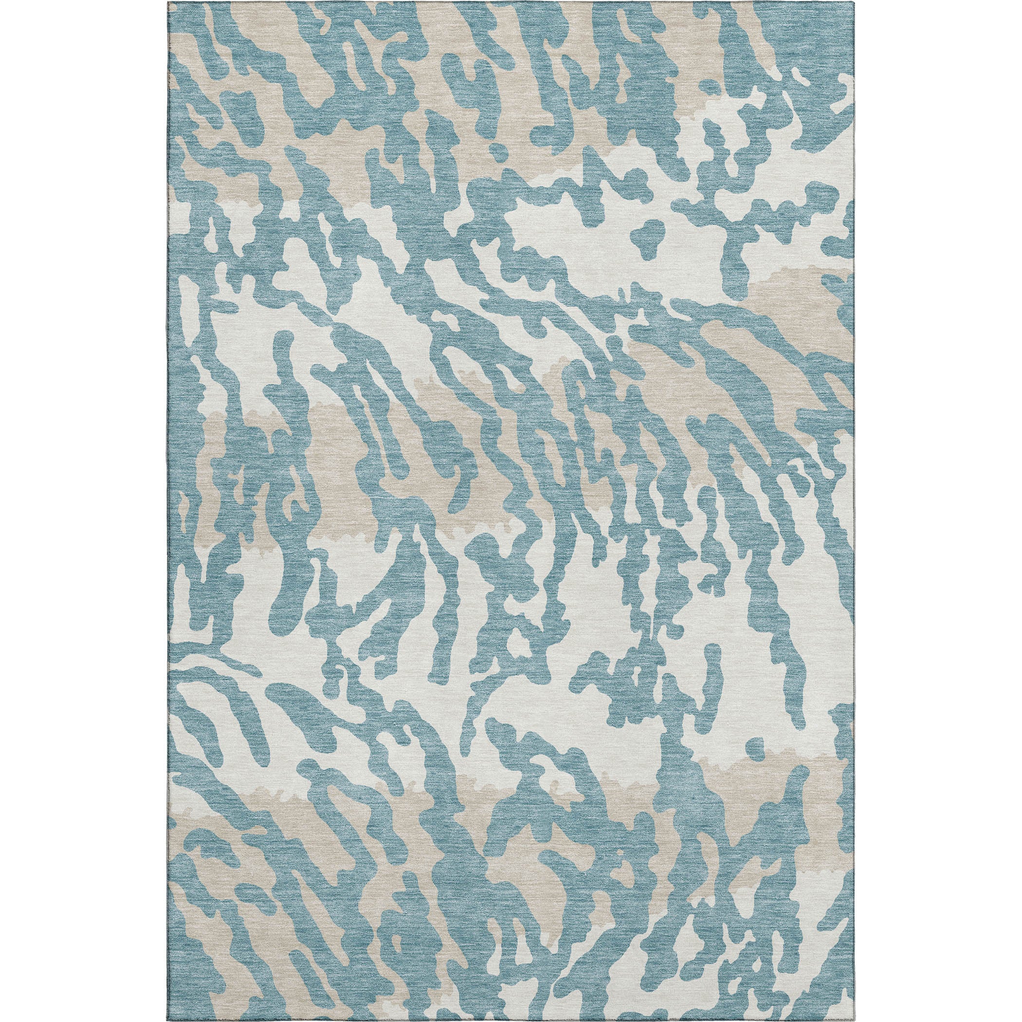 Baku Machine Washable Transitional Teal Rug 2'6" x 3'10" #shape_Rectangle
