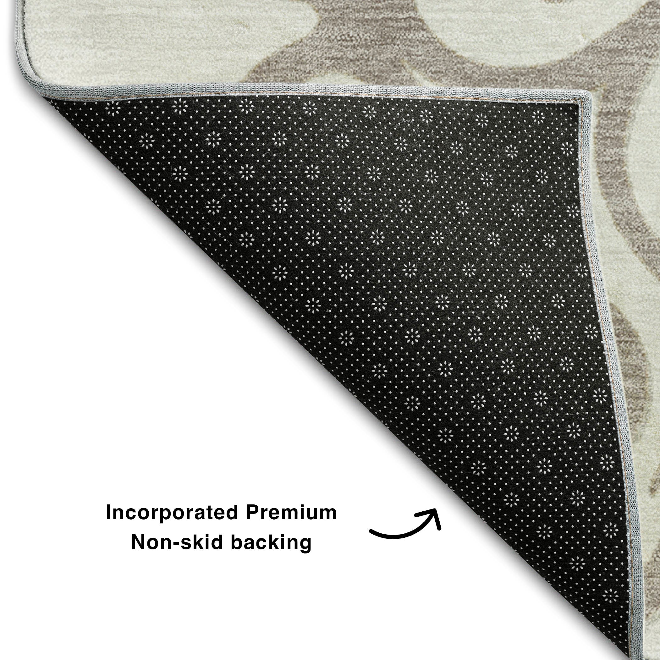Kathmandu Machine Washable Transitional Ivory Rug 1'8" x 2'6" #shape_Rectangle