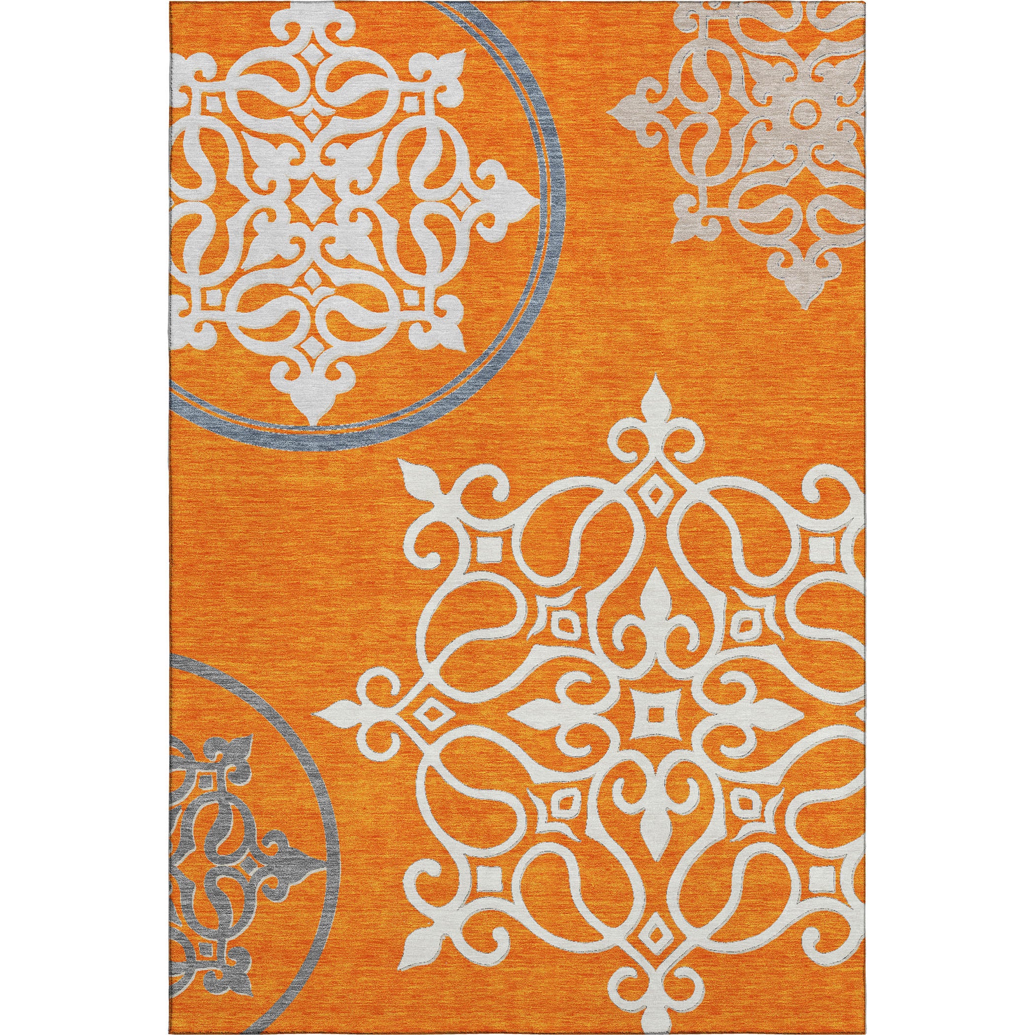Kathmandu Machine Washable Transitional Orange Rug 2'6" x 3'10" #shape_Rectangle