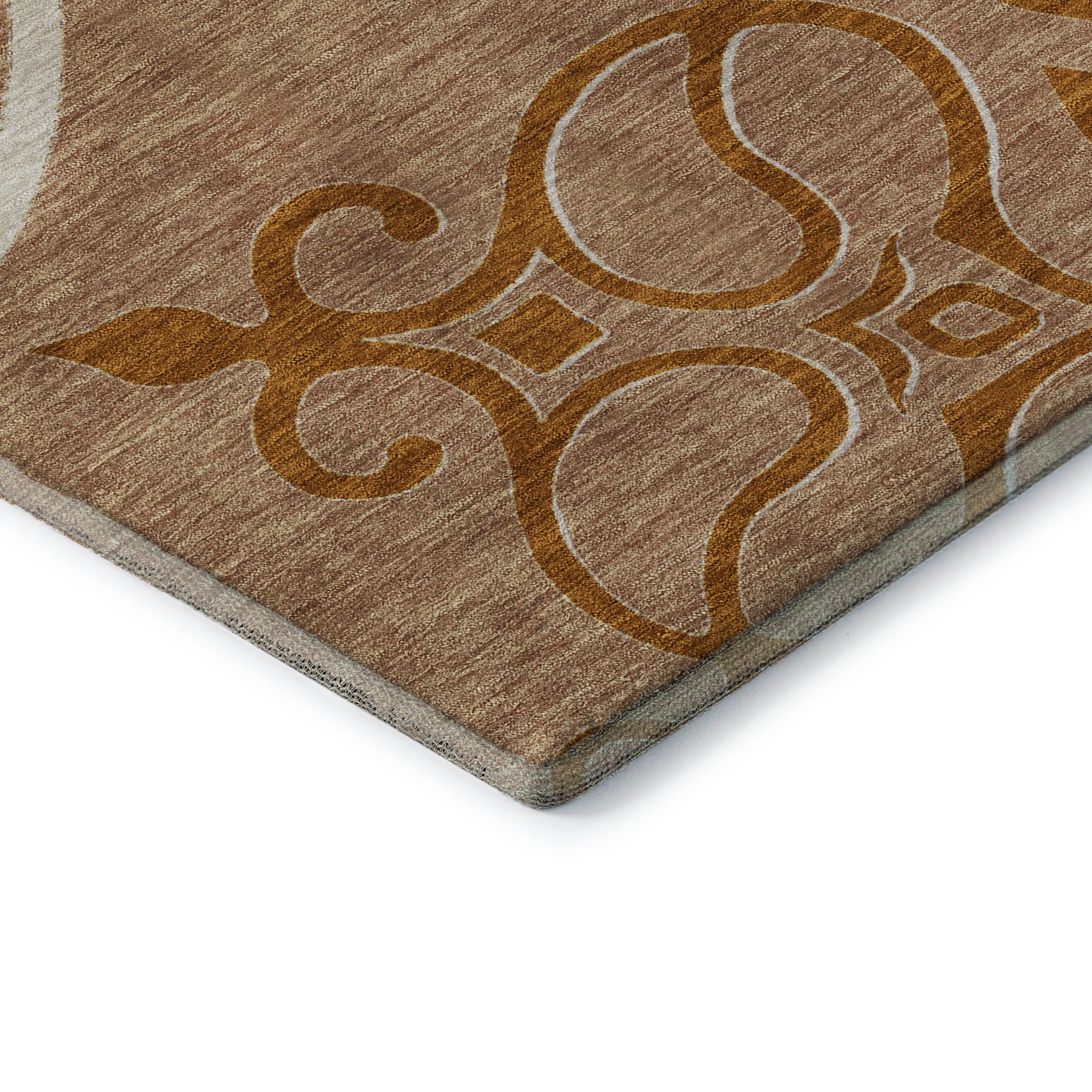 Kathmandu Machine Washable Transitional Terracotta Orange Rug 1'8" x 2'6" #shape_Rectangle