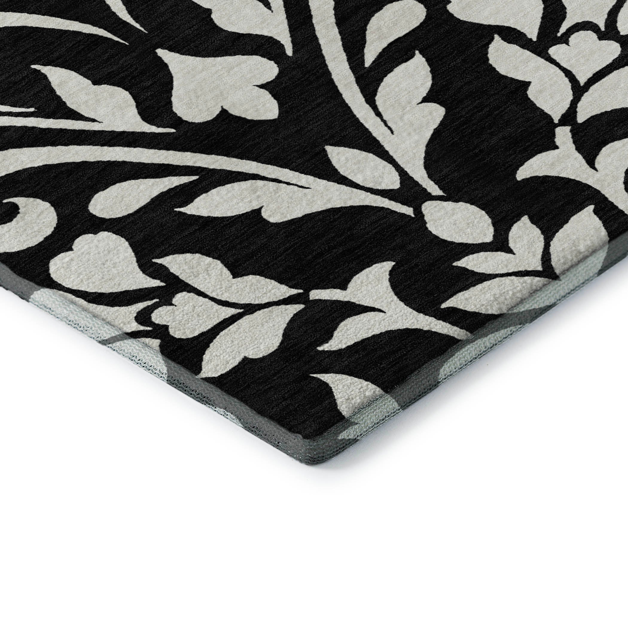 Montevideo Machine Washable Transitional Black Rug 1'8" x 2'6" #shape_Rectangle