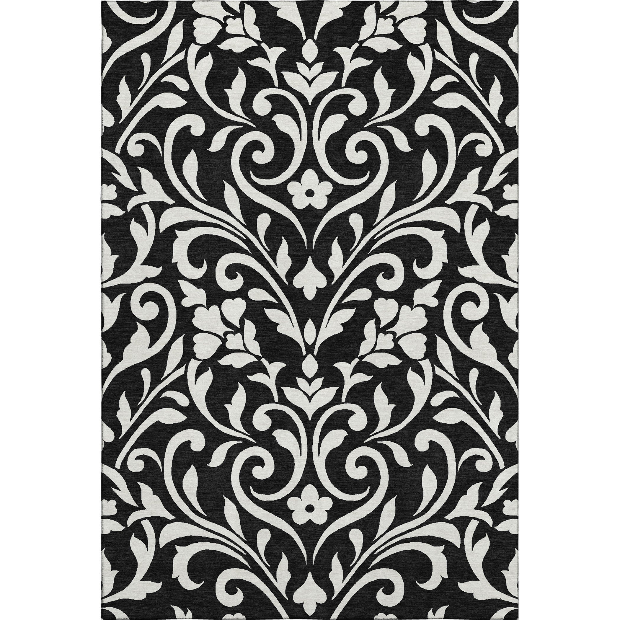 Montevideo Machine Washable Transitional Black Rug 2'6" x 3'10" #shape_Rectangle