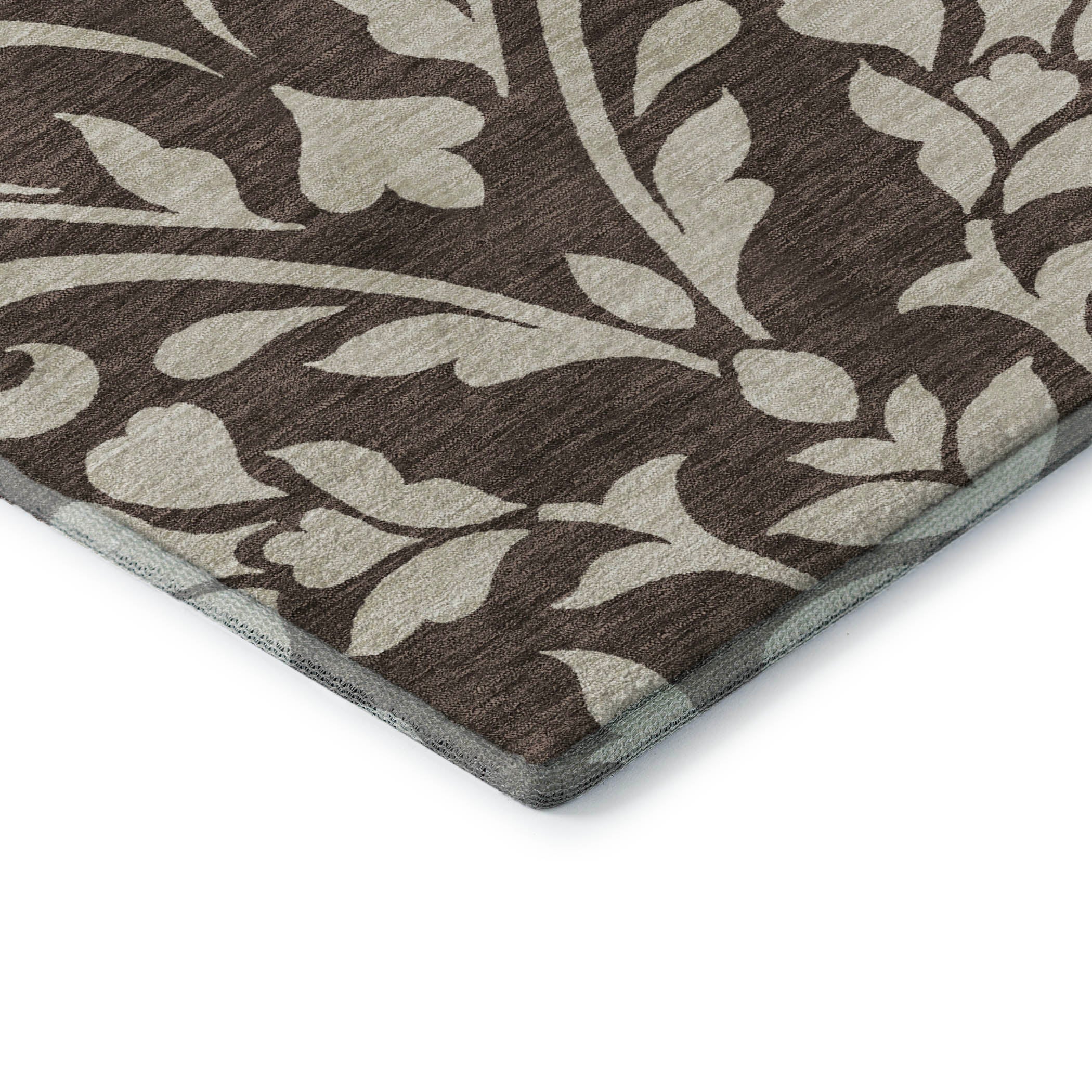 Montevideo Machine Washable Transitional Chocolate Brown Rug 1'8" x 2'6" #shape_Rectangle