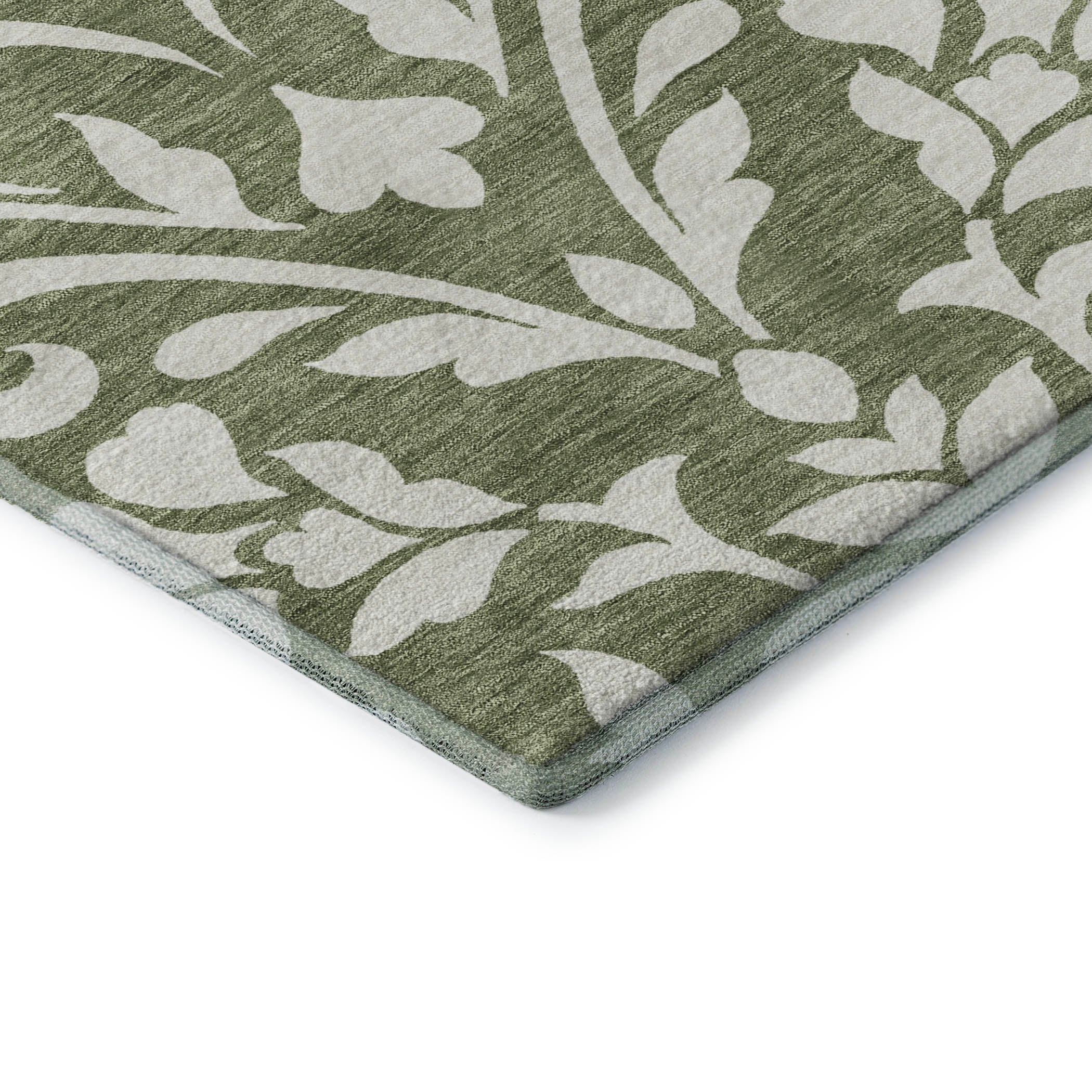 Montevideo Machine Washable Transitional Fern Green Rug 1'8" x 2'6" #shape_Rectangle