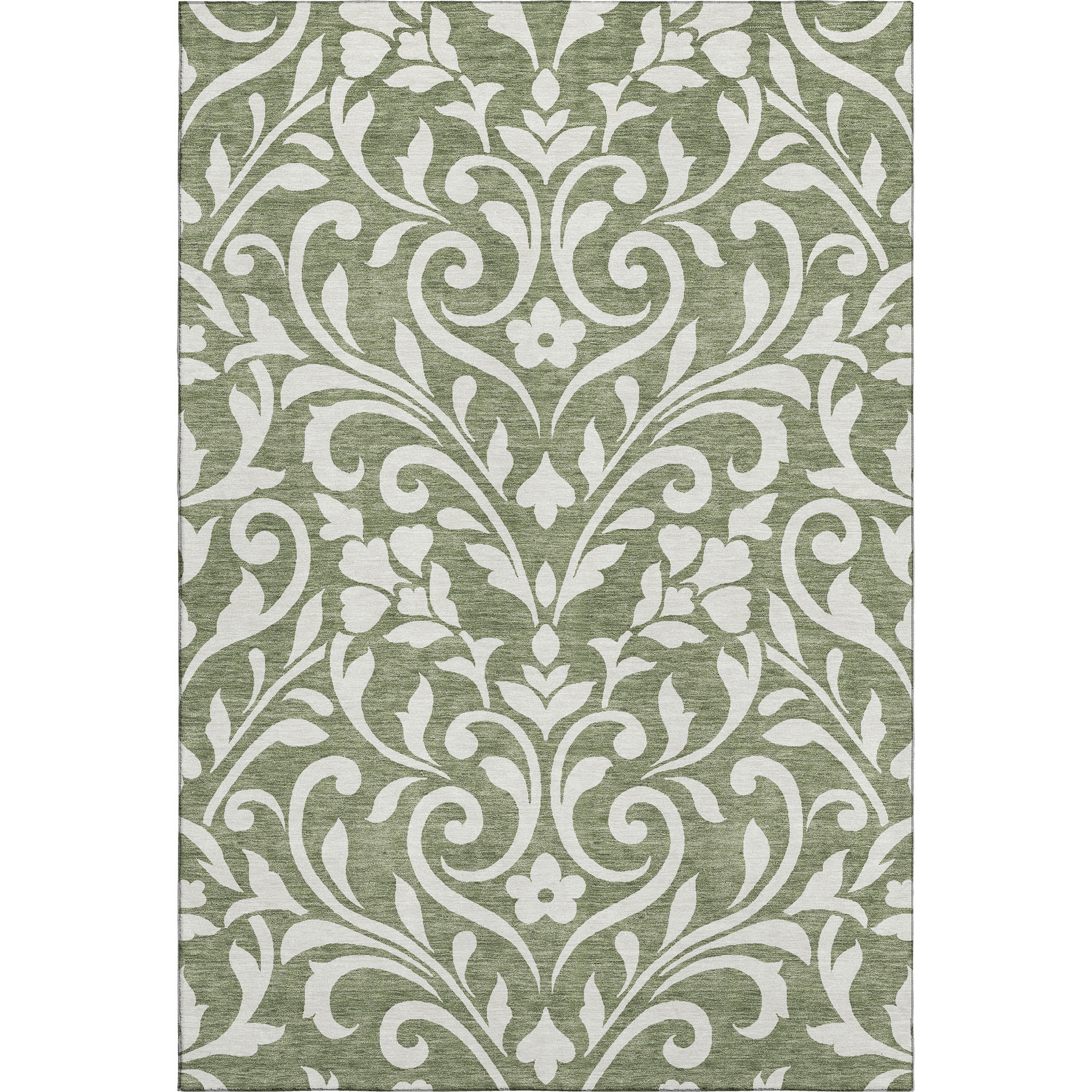 Montevideo Machine Washable Transitional Fern Green Rug 2'6" x 3'10" #shape_Rectangle