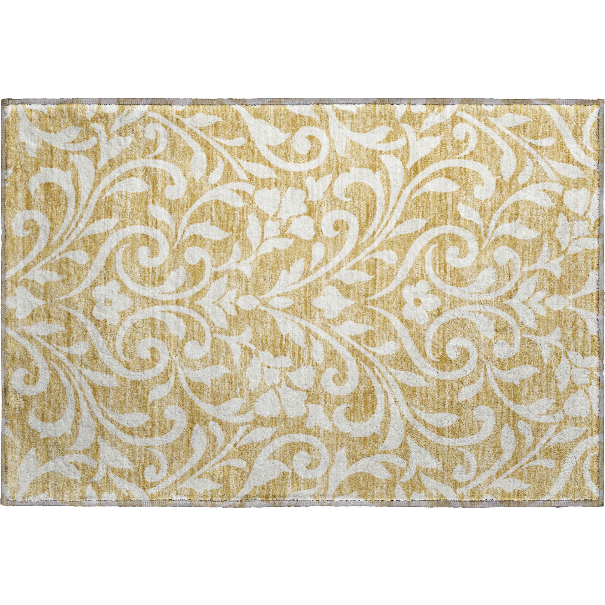 Montevideo Machine Washable Transitional Gold Rug 1'8" x 2'6" #shape_Rectangle