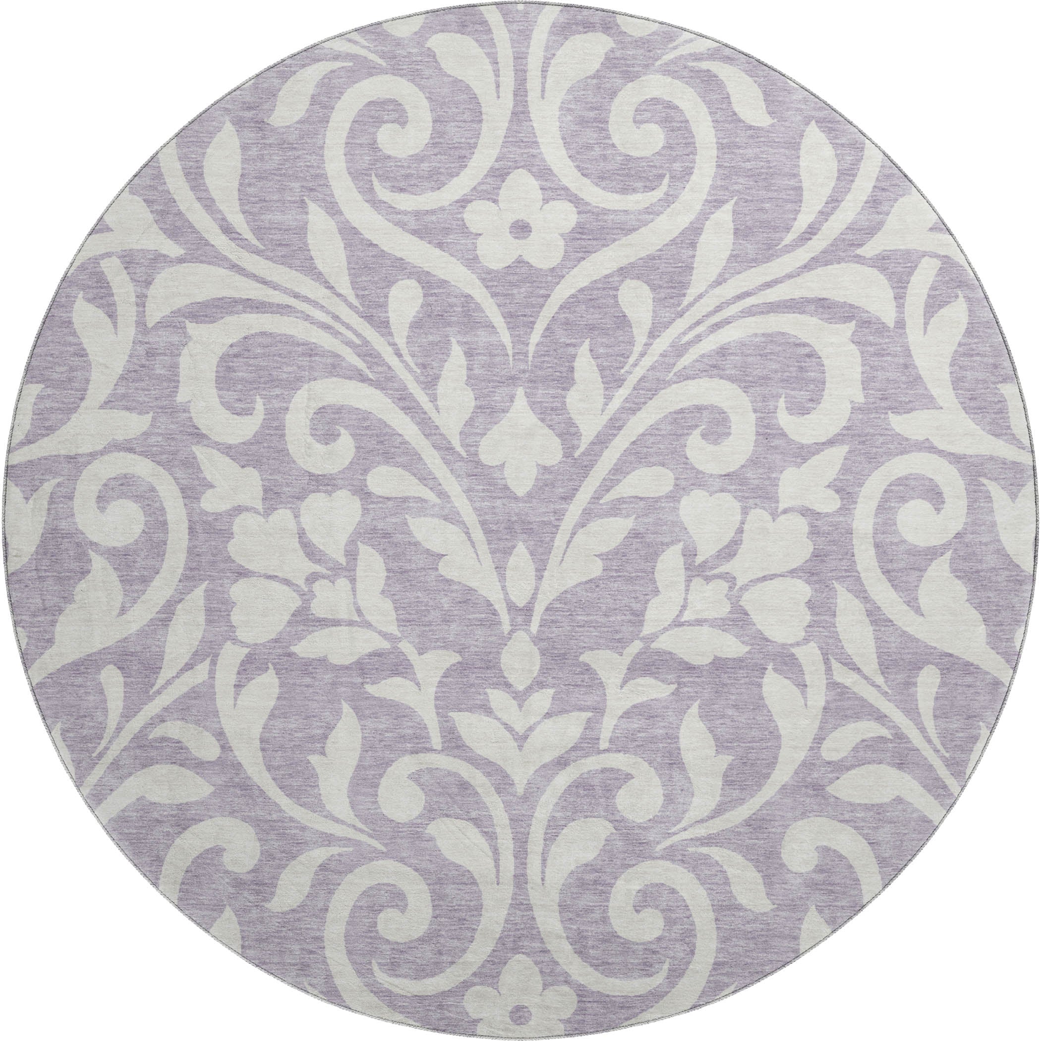 Montevideo Machine Washable Transitional Lavender Purple Rug 8' x 8' #shape_Round
