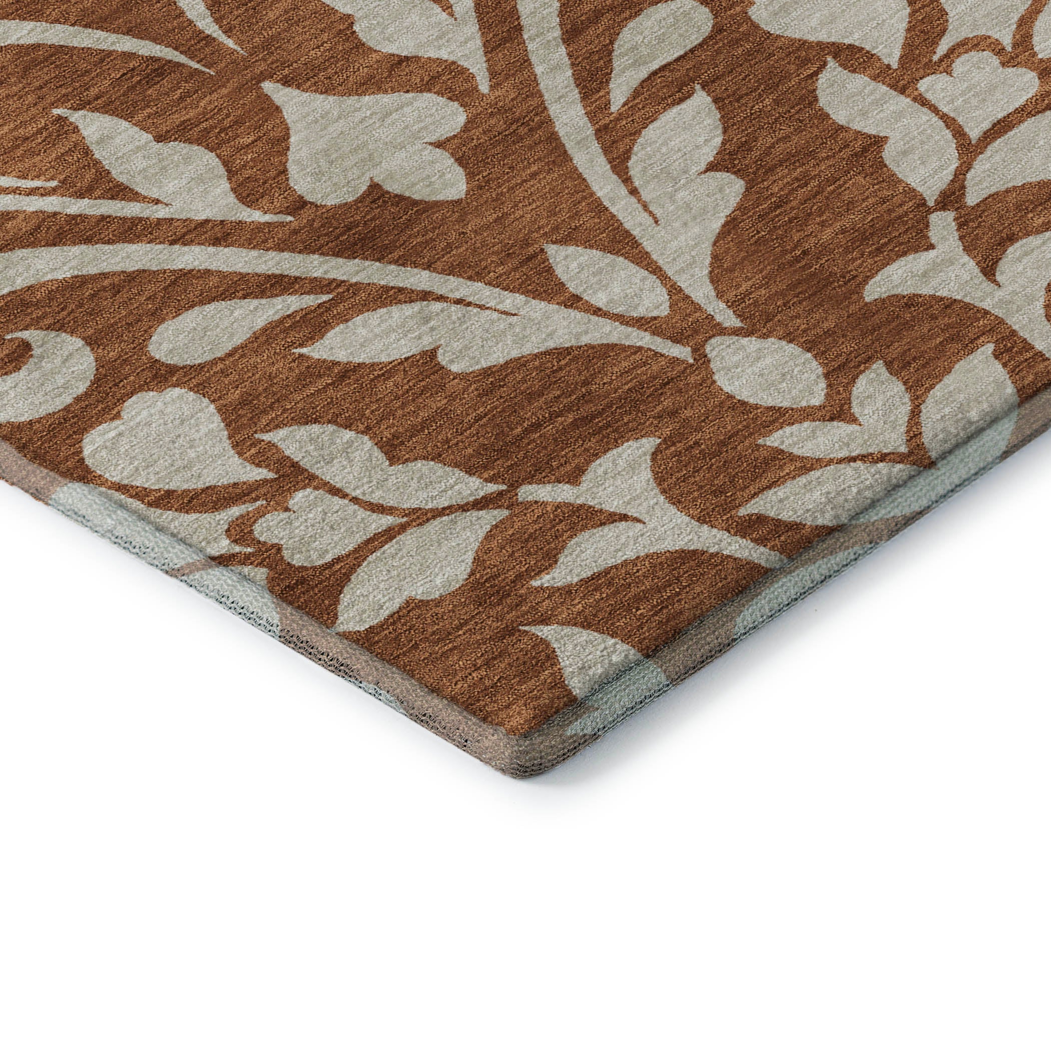 Montevideo Machine Washable Transitional Paprika Orange Rug 1'8" x 2'6" #shape_Rectangle