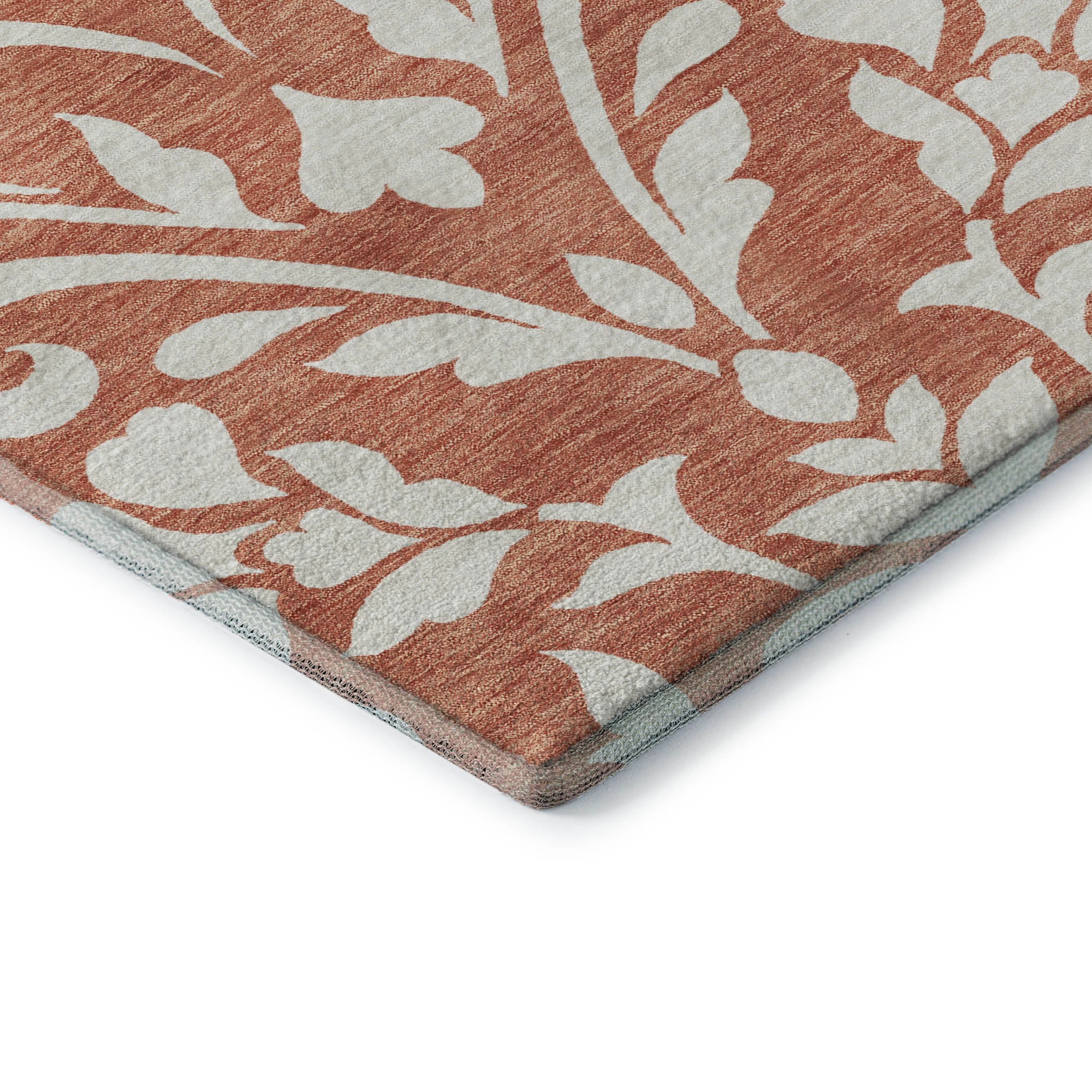 Montevideo Machine Washable Transitional Salmon Orange Rug 1'8" x 2'6" #shape_Rectangle