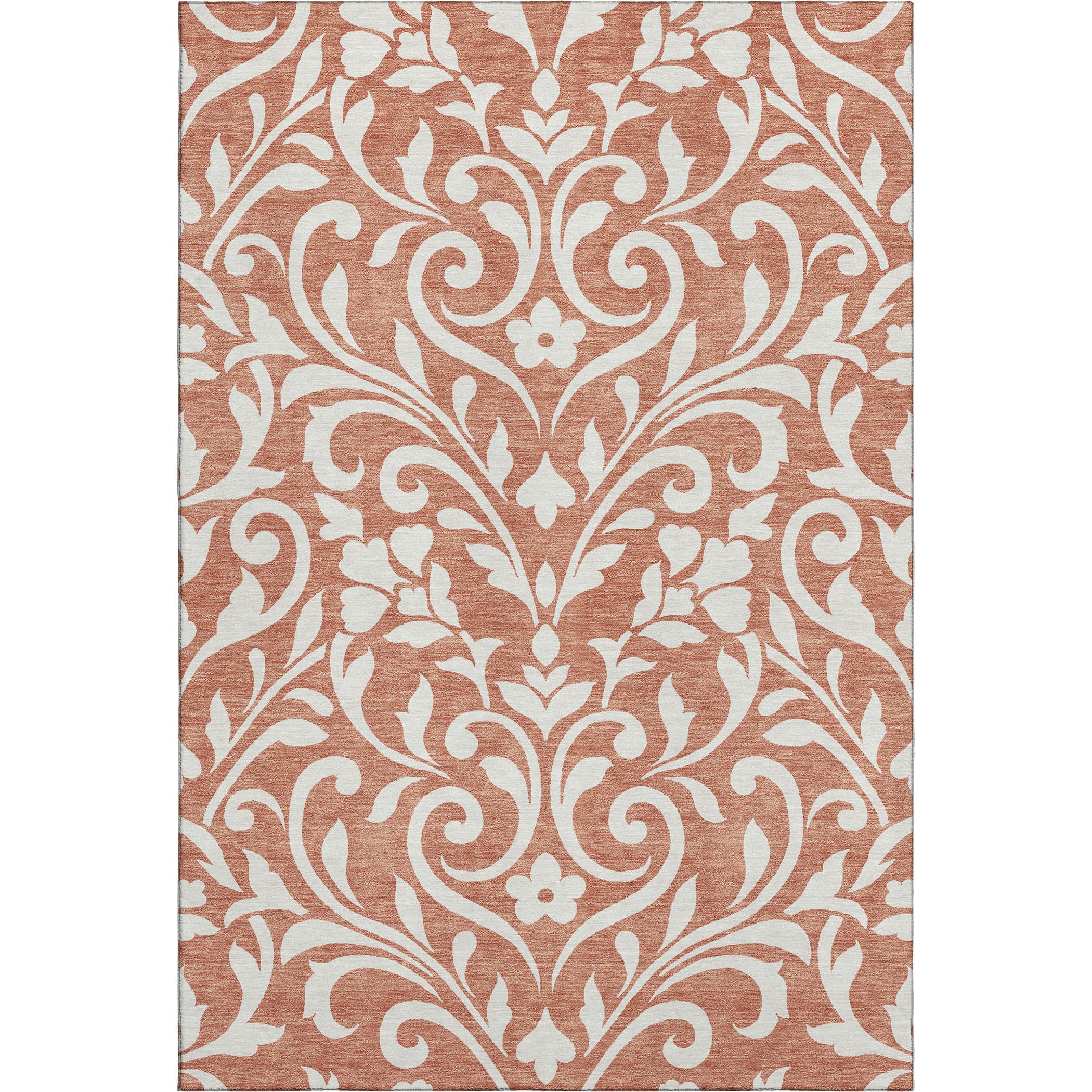 Montevideo Machine Washable Transitional Salmon Orange Rug 2'6" x 3'10" #shape_Rectangle