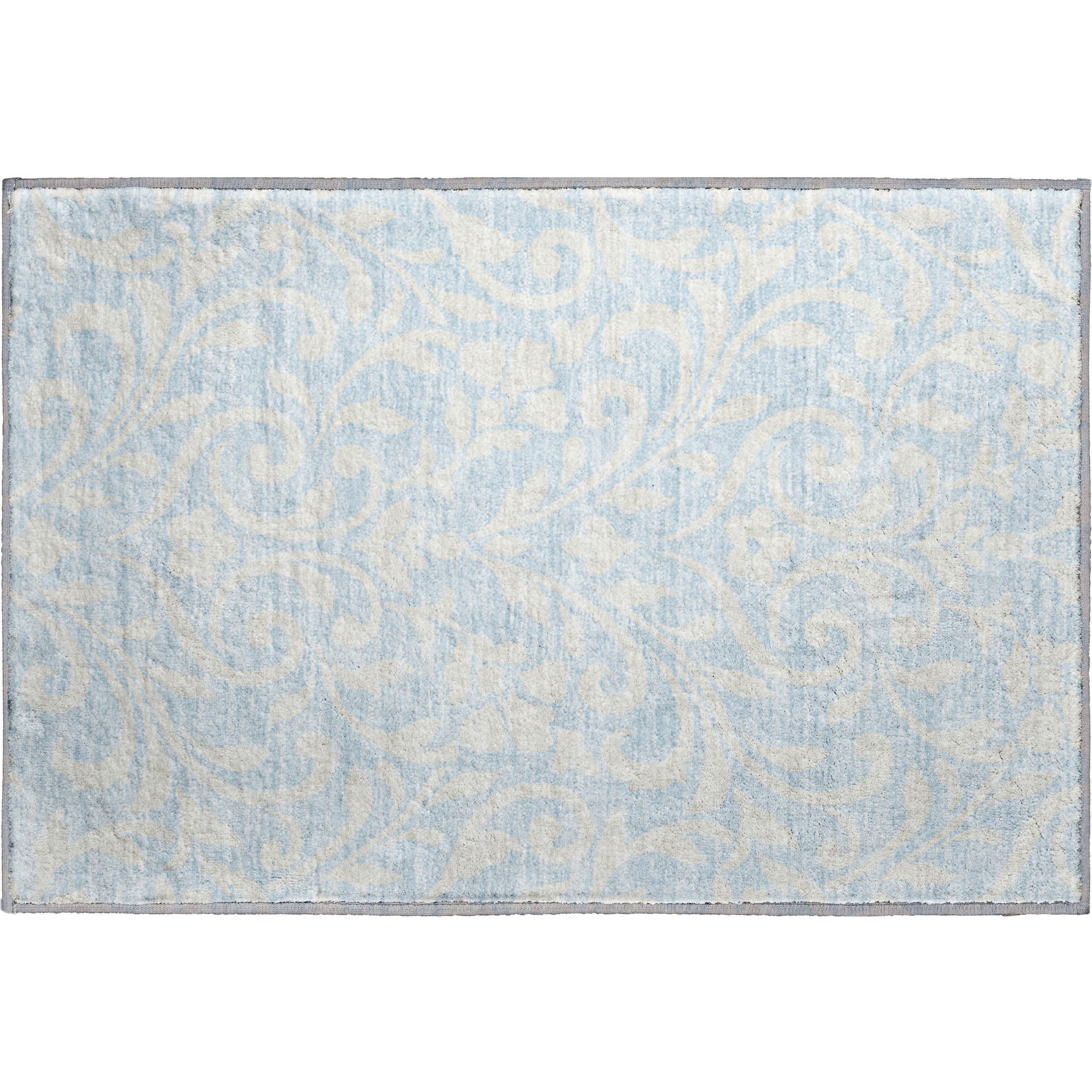 Montevideo Machine Washable Transitional Sky Blue Rug 1'8" x 2'6" #shape_Rectangle