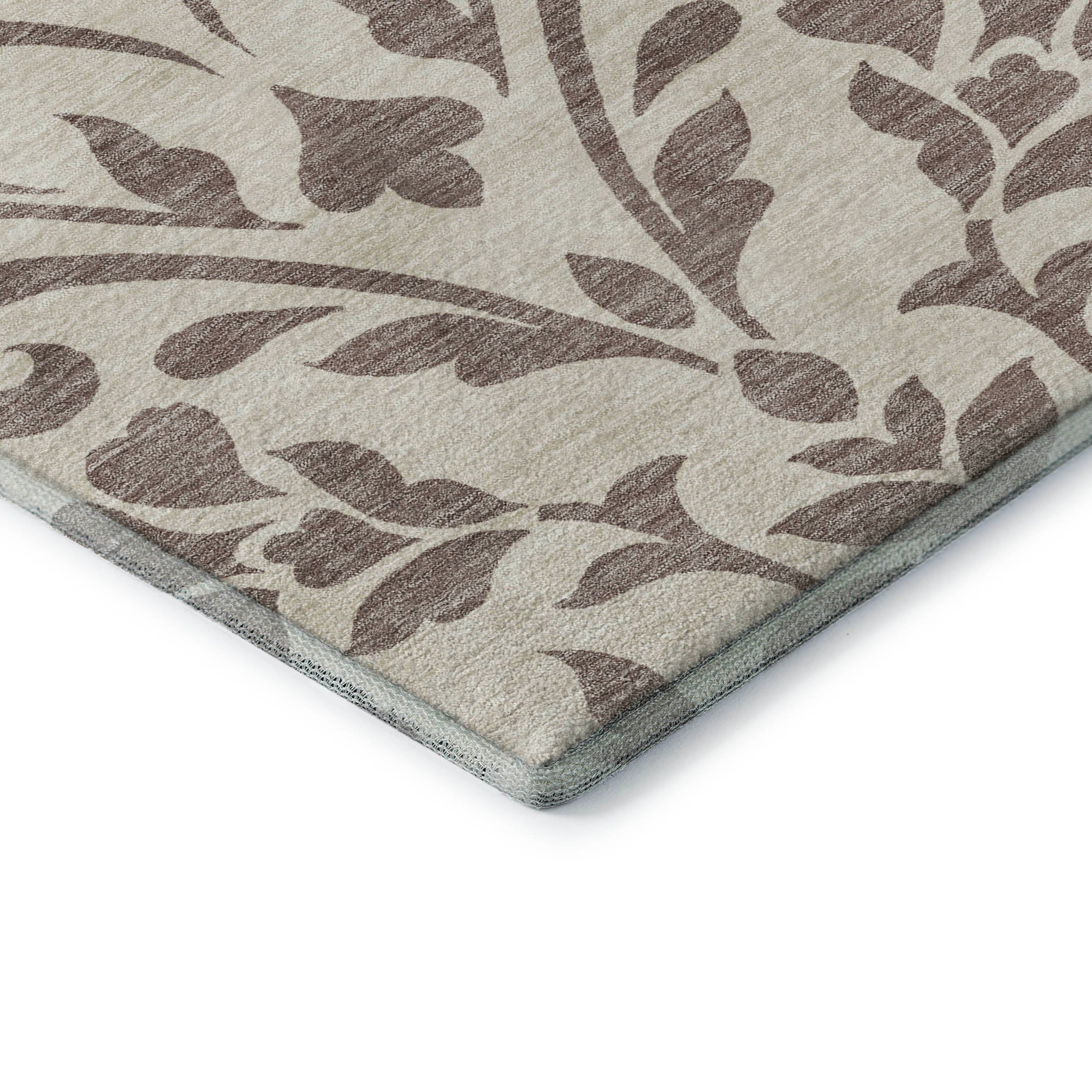 Montevideo Machine Washable Transitional Taupe Brown Rug 1'8" x 2'6" #shape_Rectangle