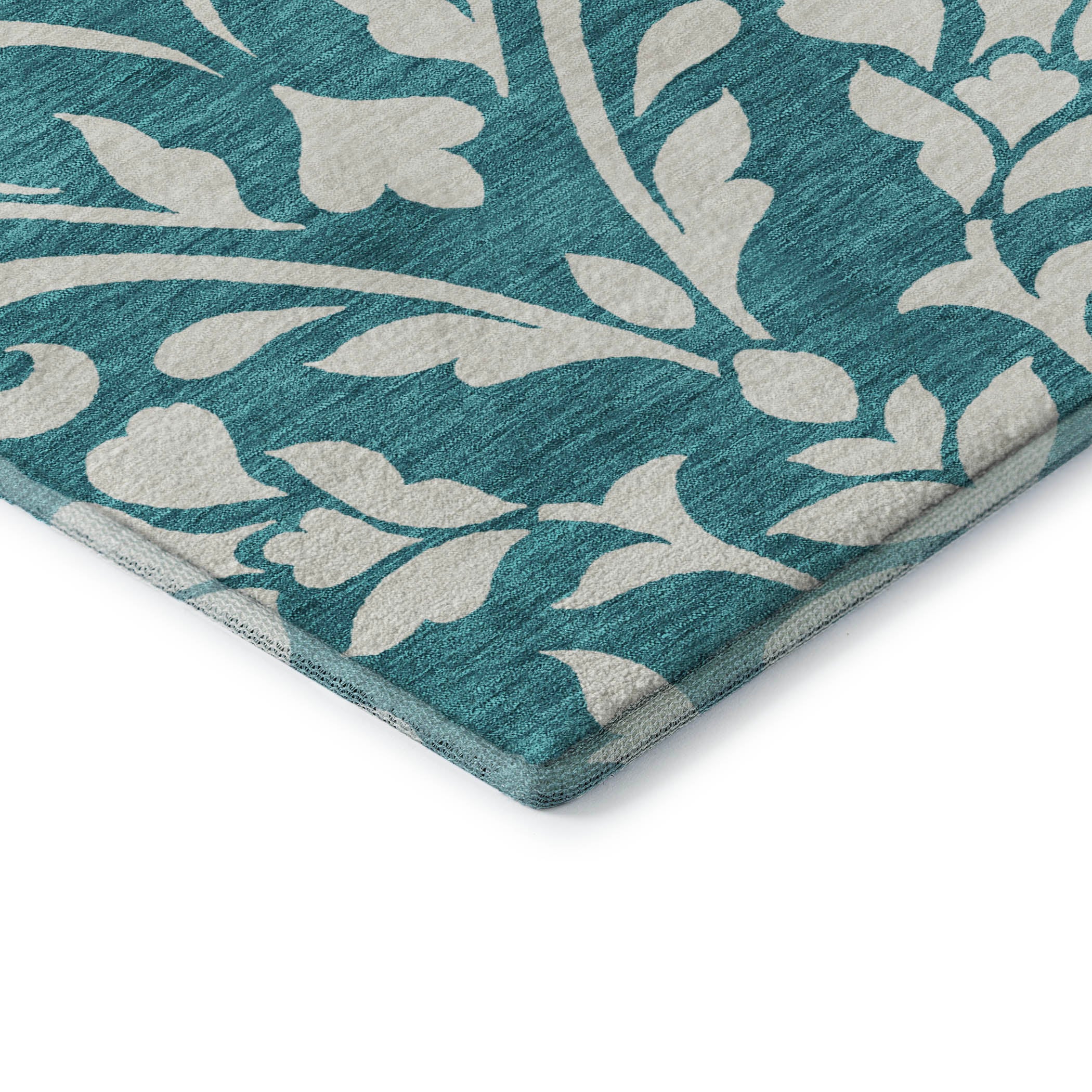 Montevideo Machine Washable Transitional Teal Rug 1'8" x 2'6" #shape_Rectangle