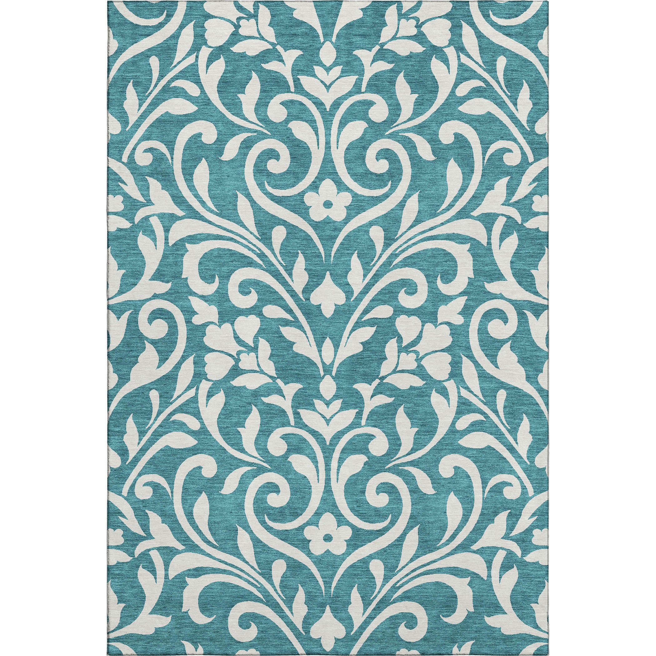 Montevideo Machine Washable Transitional Teal Rug 2'6" x 3'10" #shape_Rectangle