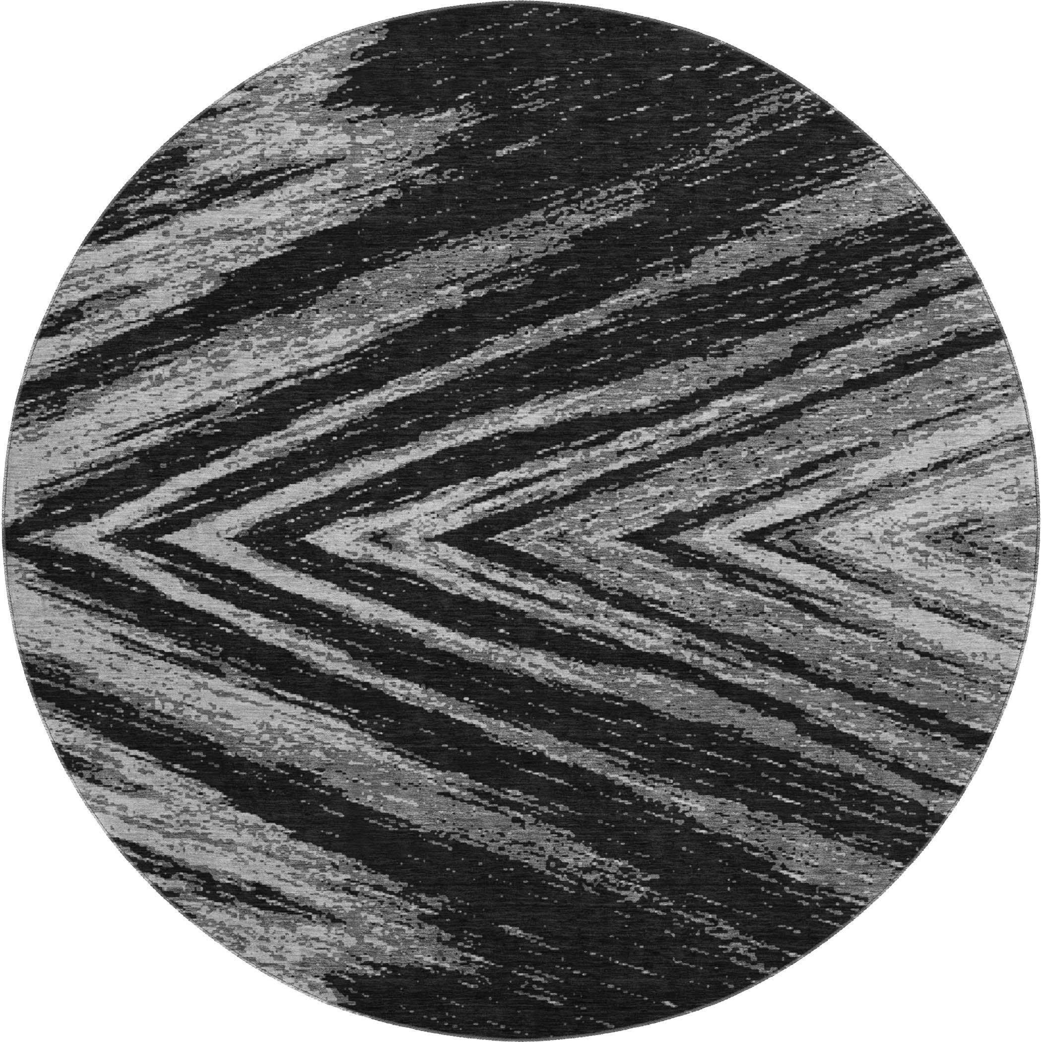 Bern Machine Washable Transitional Black Rug 8' x 8' #shape_Round
