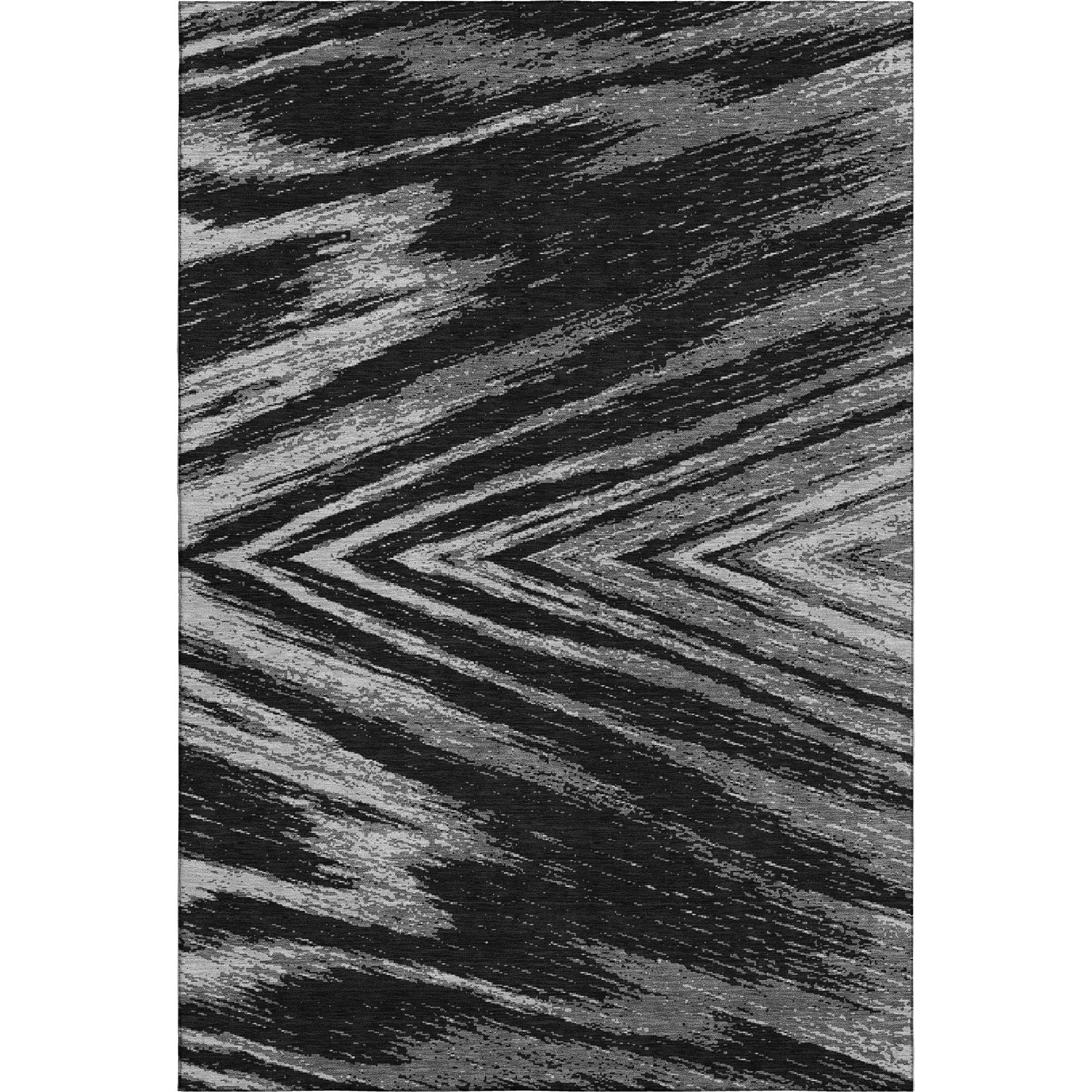 Bern Machine Washable Transitional Black Rug 2'6" x 3'10" #shape_Rectangle