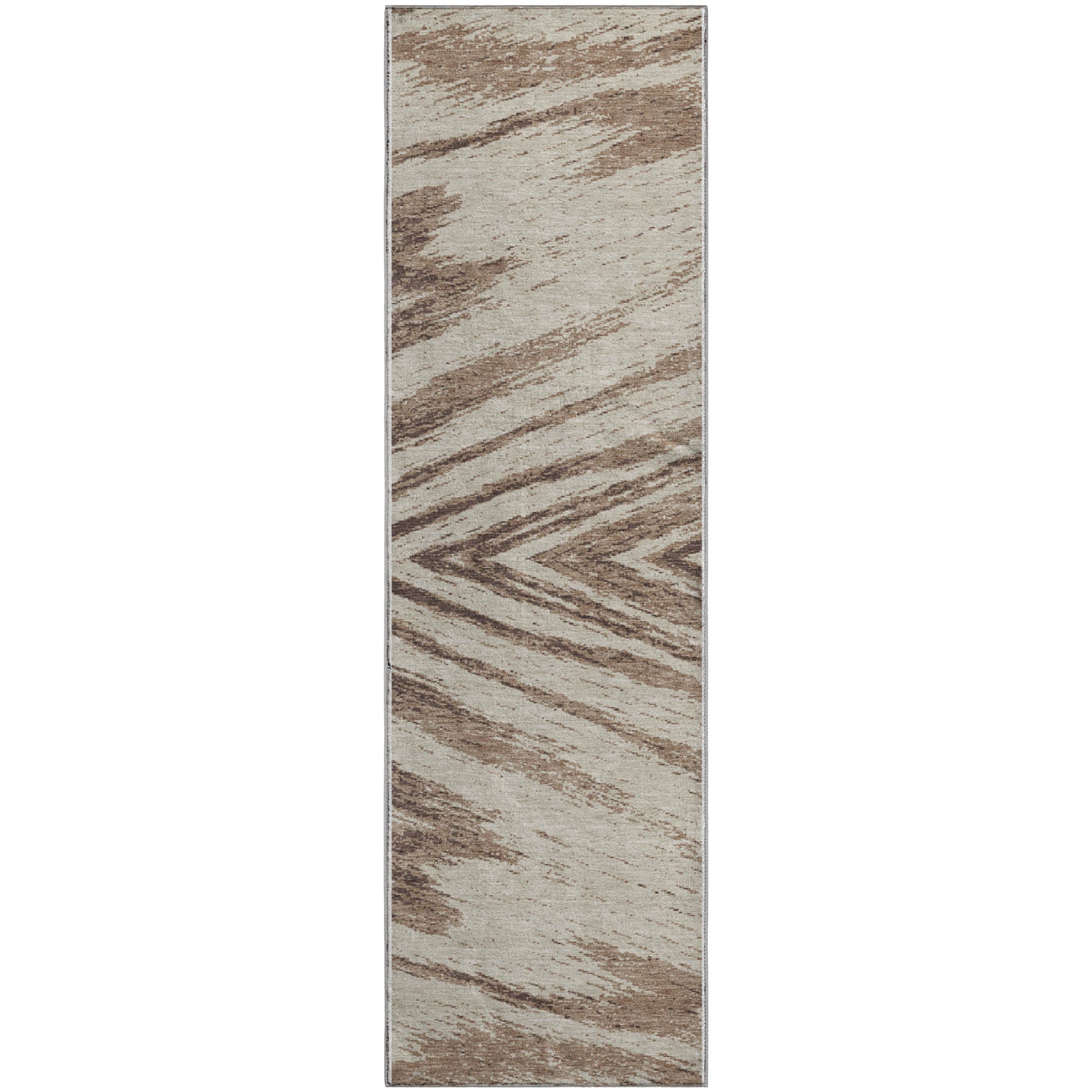 Bern Machine Washable Transitional Brown Rug 2'3" x 7'6" #shape_Runner