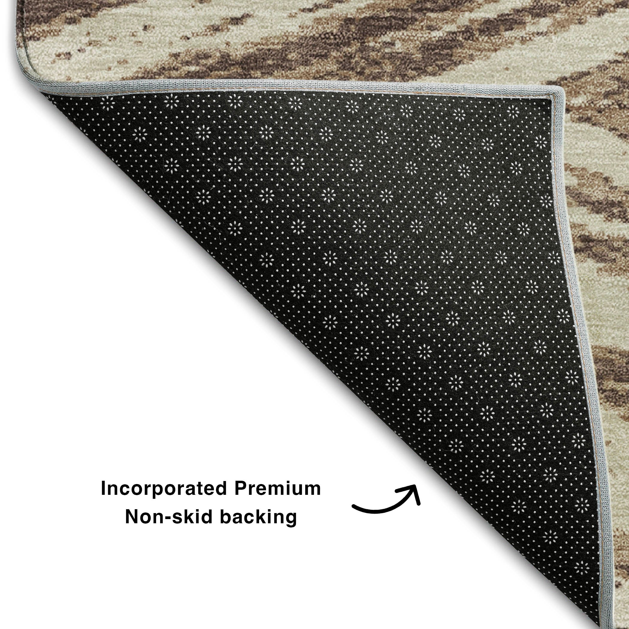 Bern Machine Washable Transitional Brown Rug 1'8" x 2'6" #shape_Rectangle