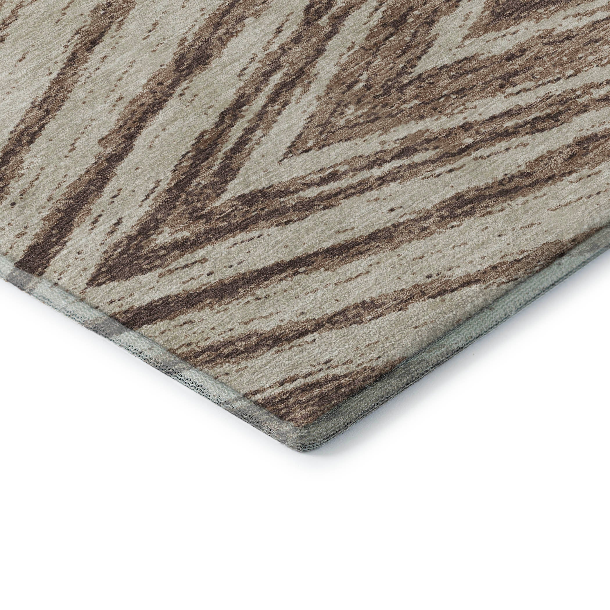Bern Machine Washable Transitional Brown Rug 1'8" x 2'6" #shape_Rectangle