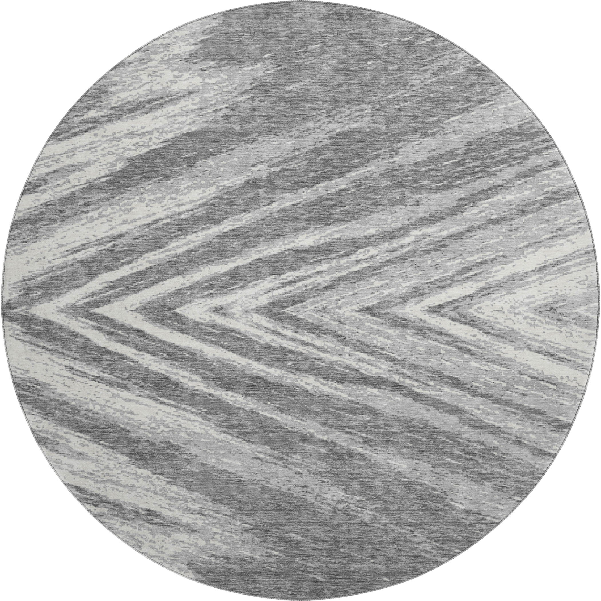 Bern Machine Washable Transitional Gray Rug 8' x 8' #shape_Round