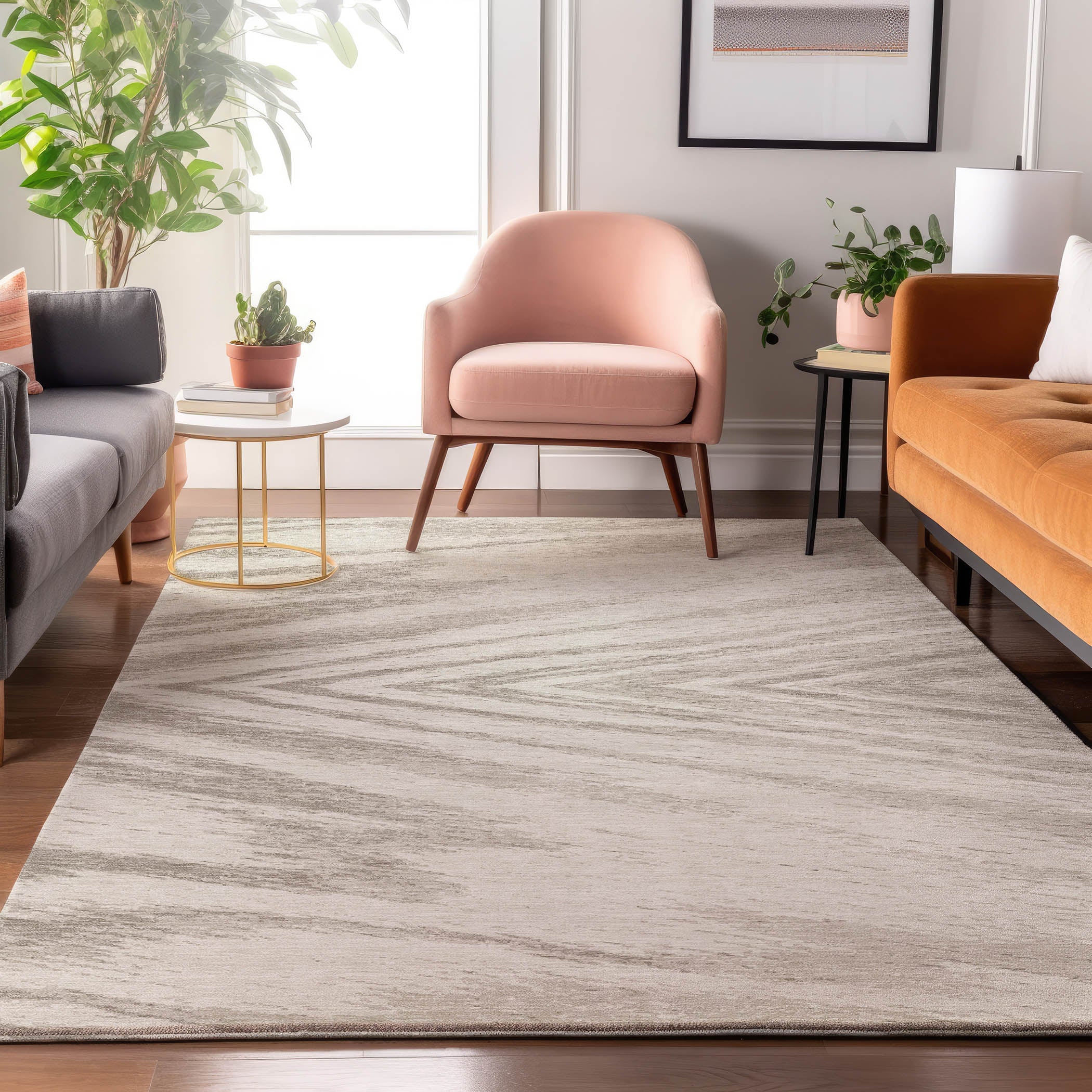 Bern Machine Washable Transitional Ivory Rug 2'6" x 3'10" #shape_Rectangle