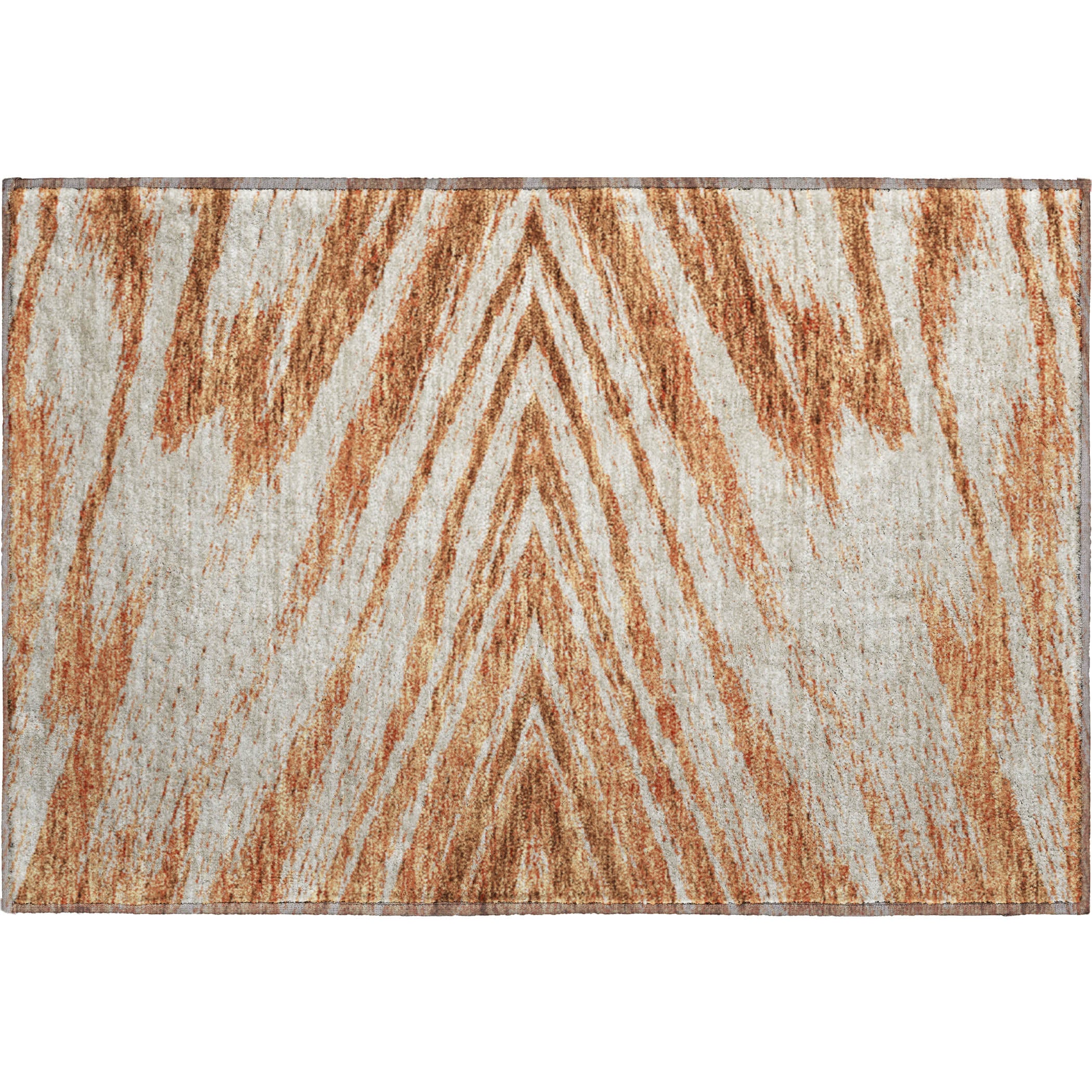 Bern Machine Washable Transitional Paprika Orange Rug 1'8" x 2'6" #shape_Rectangle