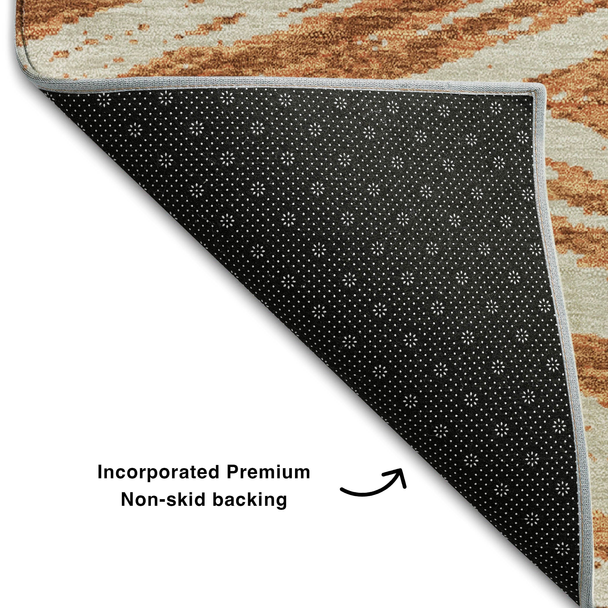 Bern Machine Washable Transitional Paprika Orange Rug 1'8" x 2'6" #shape_Rectangle