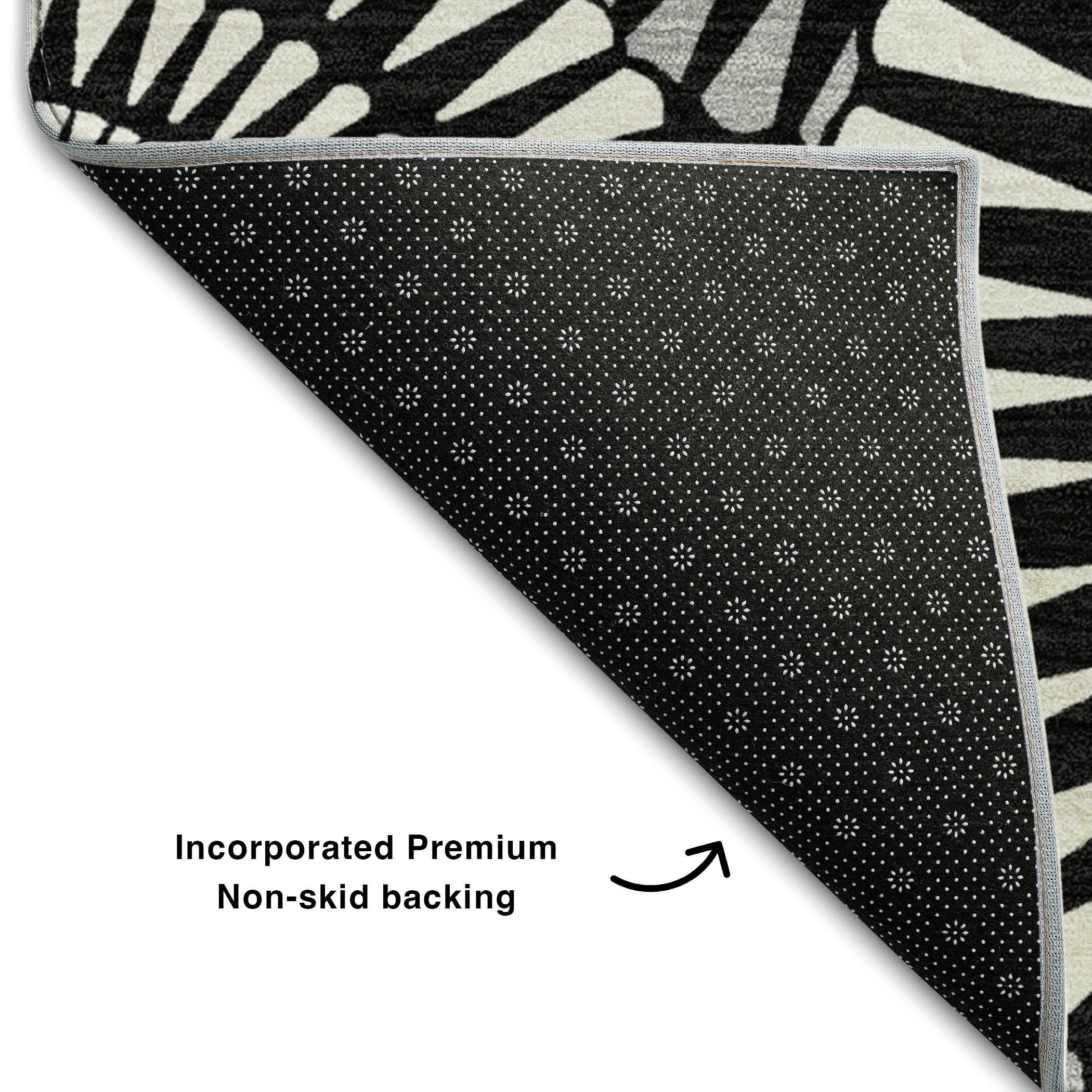 Oslo Machine Washable Transitional Black Rug 1'8" x 2'6" #shape_Rectangle