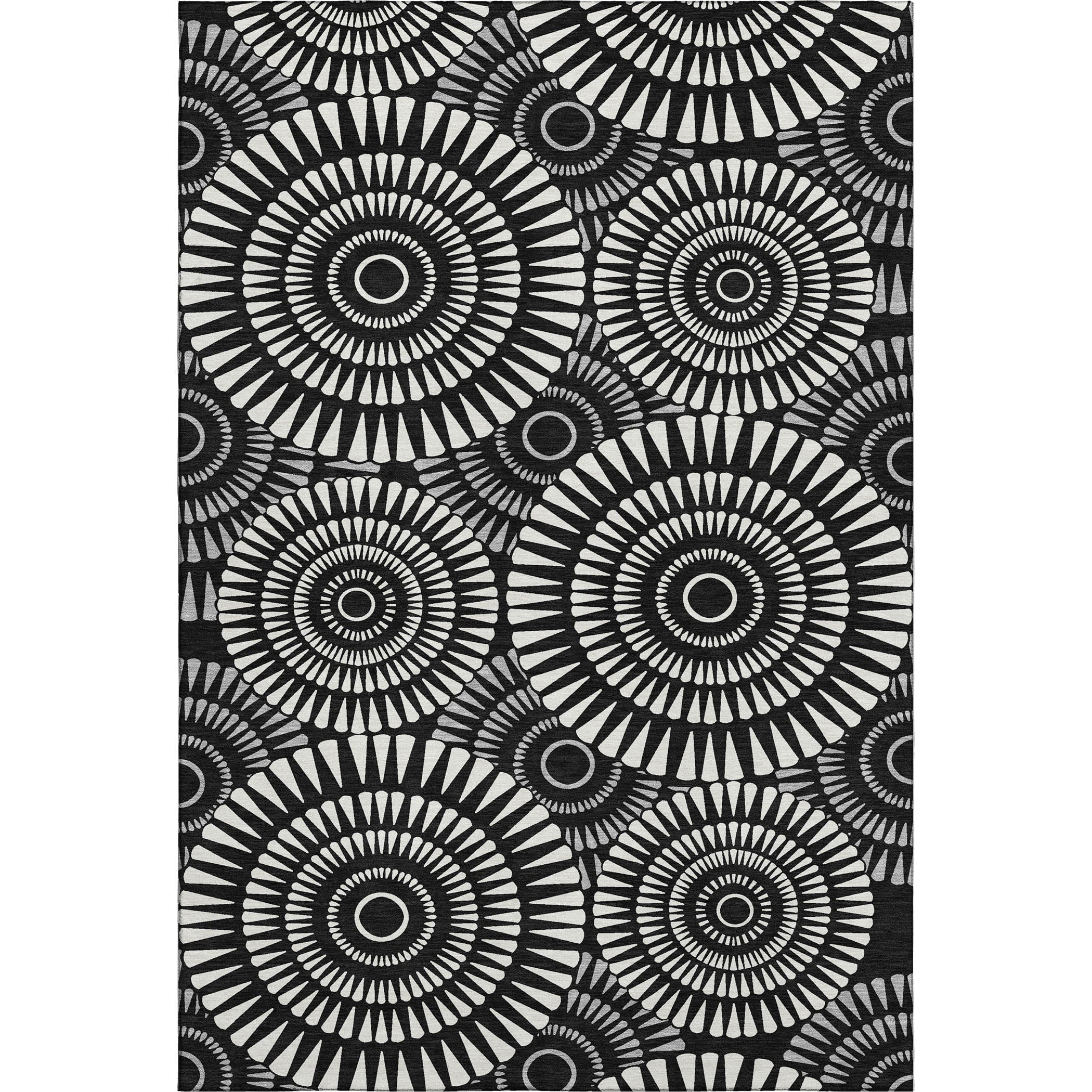 Oslo Machine Washable Transitional Black Rug 2'6" x 3'10" #shape_Rectangle
