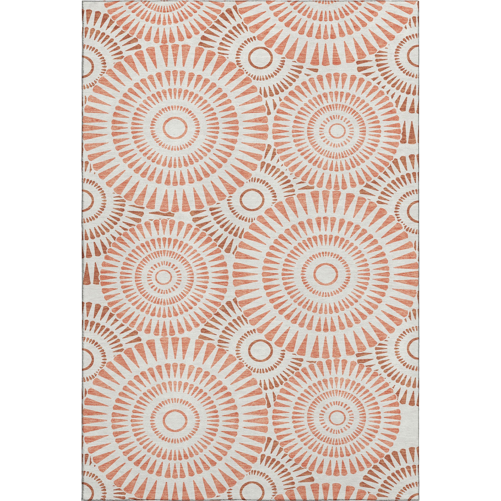 Oslo Machine Washable Transitional Coral Orange Rug 2'6" x 3'10" #shape_Rectangle