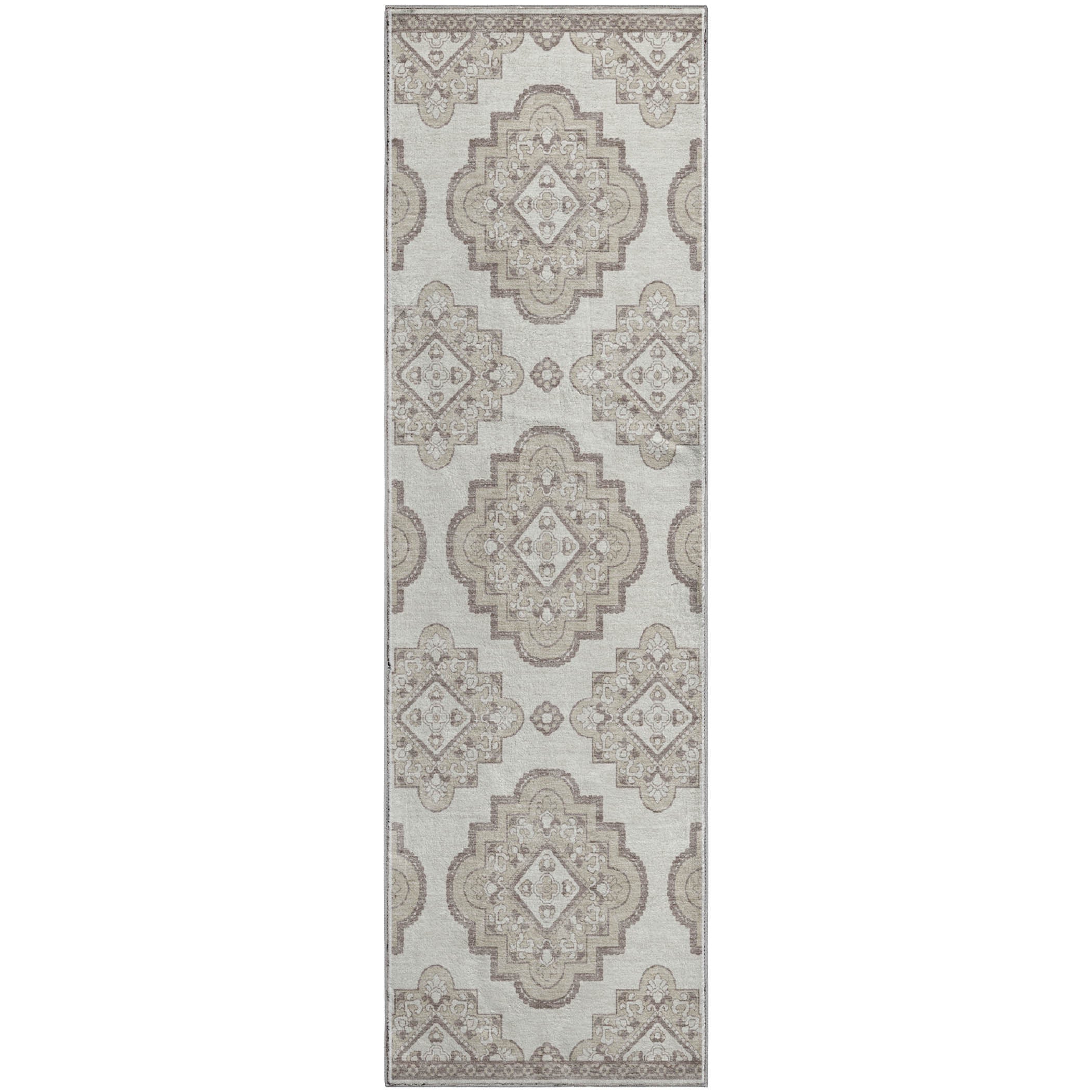 Vienna Machine Washable Transitional Ivory Rug 2'3" x 7'6" #shape_Runner