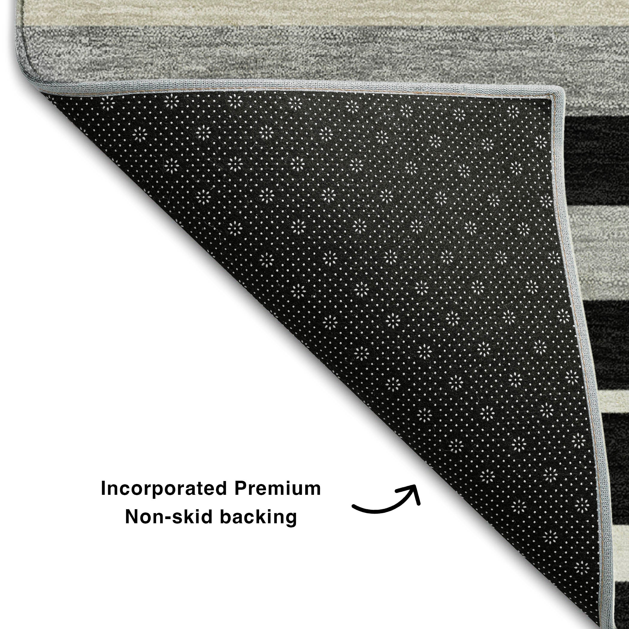 Bangkok Machine Washable Transitional Black Rug 1'8" x 2'6" #shape_Rectangle
