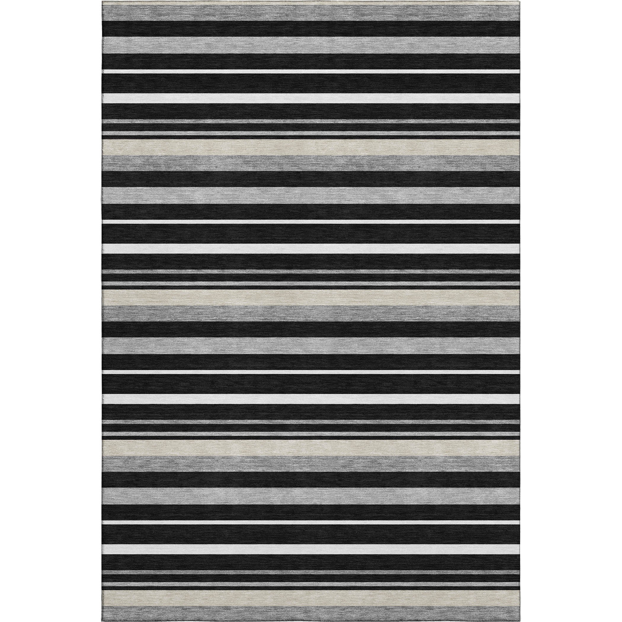 Bangkok Machine Washable Transitional Black Rug 2'6" x 3'10" #shape_Rectangle