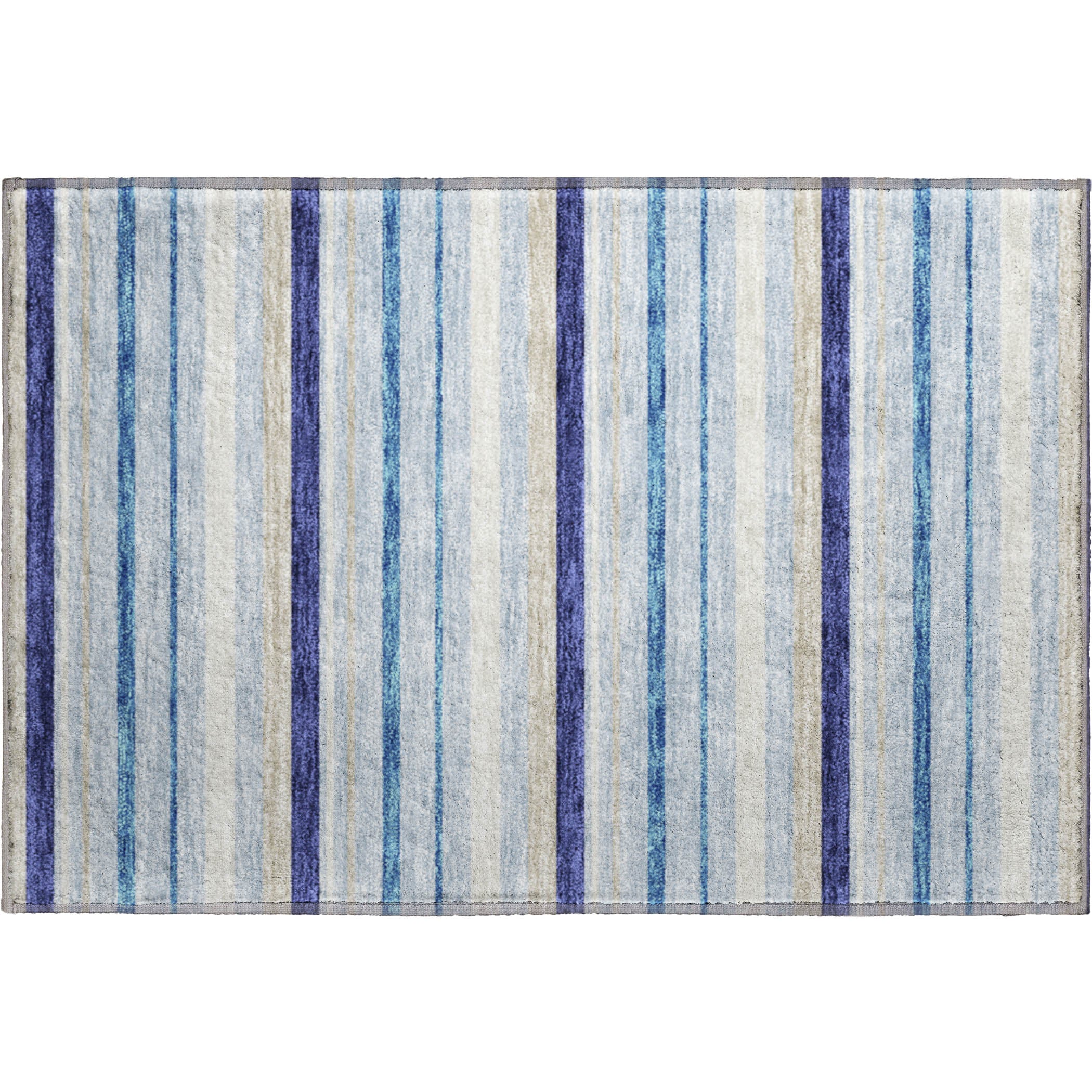 Bangkok Machine Washable Transitional Blue Rug 1'8" x 2'6" #shape_Rectangle