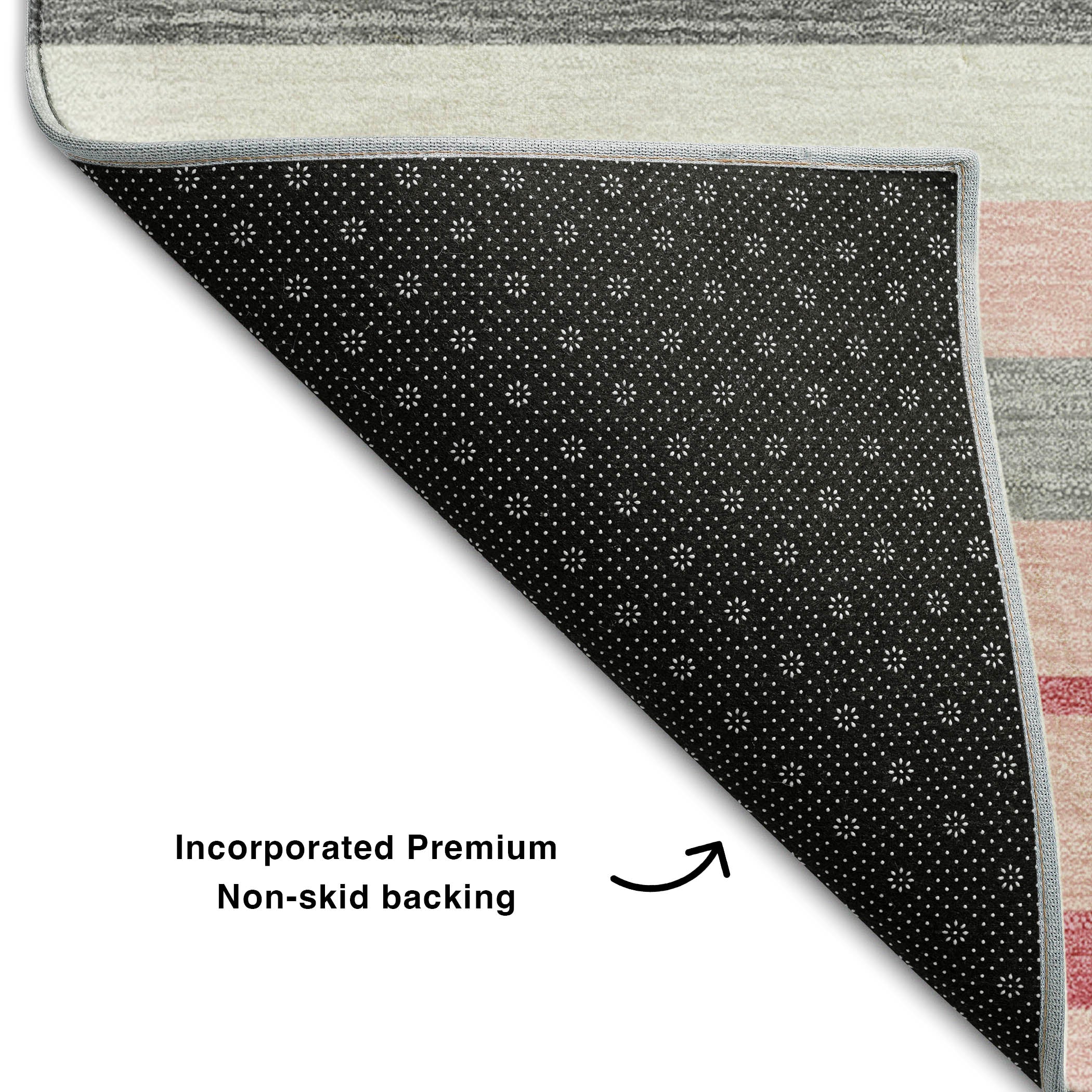 Bangkok Machine Washable Transitional Pink Rug 1'8" x 2'6" #shape_Rectangle