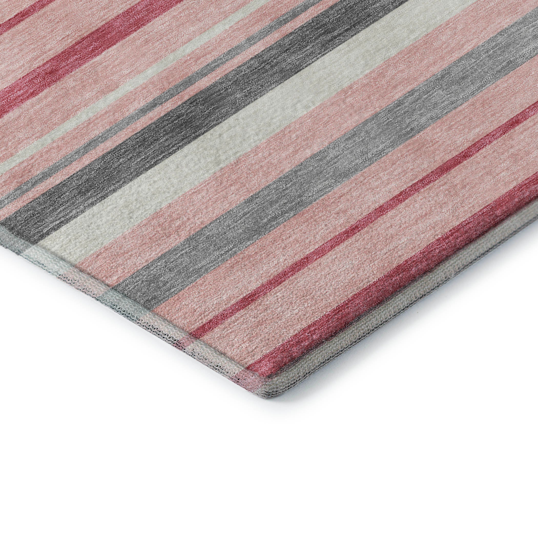 Bangkok Machine Washable Transitional Pink Rug 1'8" x 2'6" #shape_Rectangle