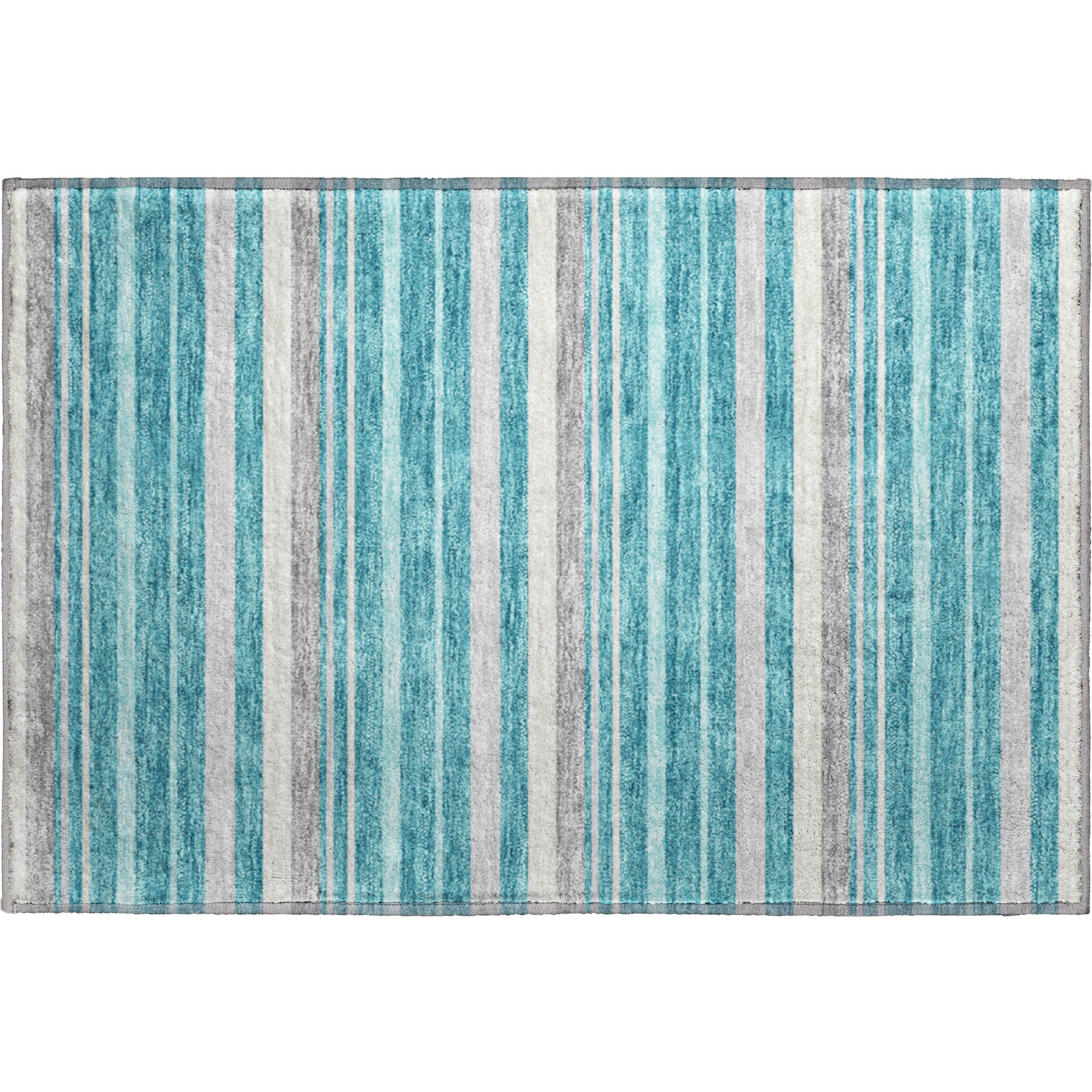 Bangkok Machine Washable Transitional Teal Rug 1'8" x 2'6" #shape_Rectangle