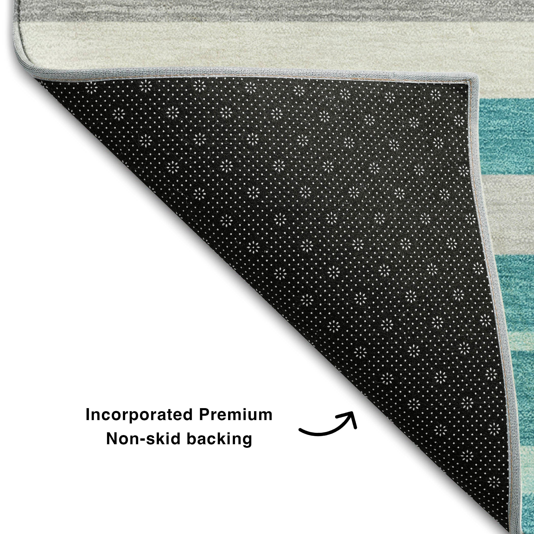 Bangkok Machine Washable Transitional Teal Rug 1'8" x 2'6" #shape_Rectangle
