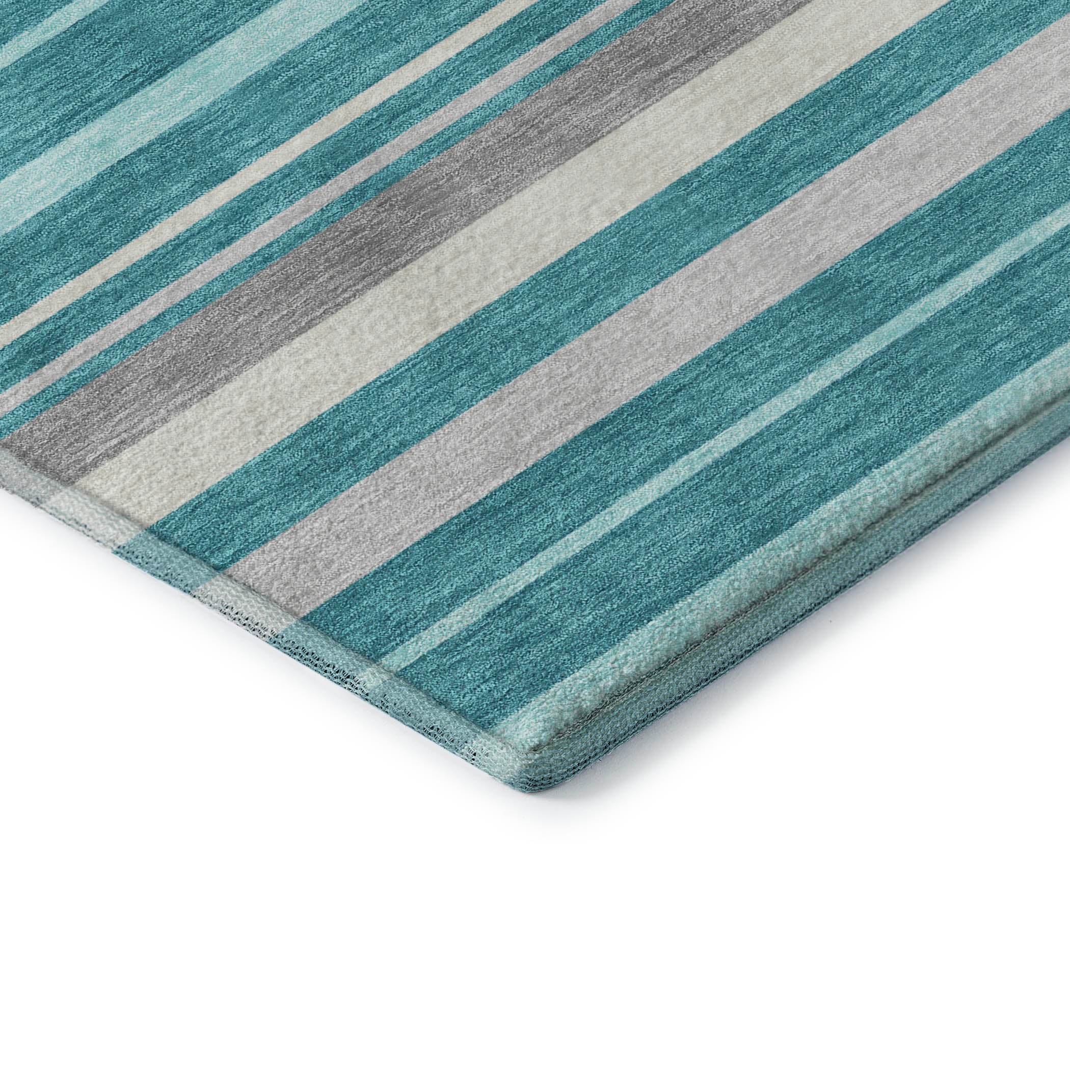 Bangkok Machine Washable Transitional Teal Rug 1'8" x 2'6" #shape_Rectangle