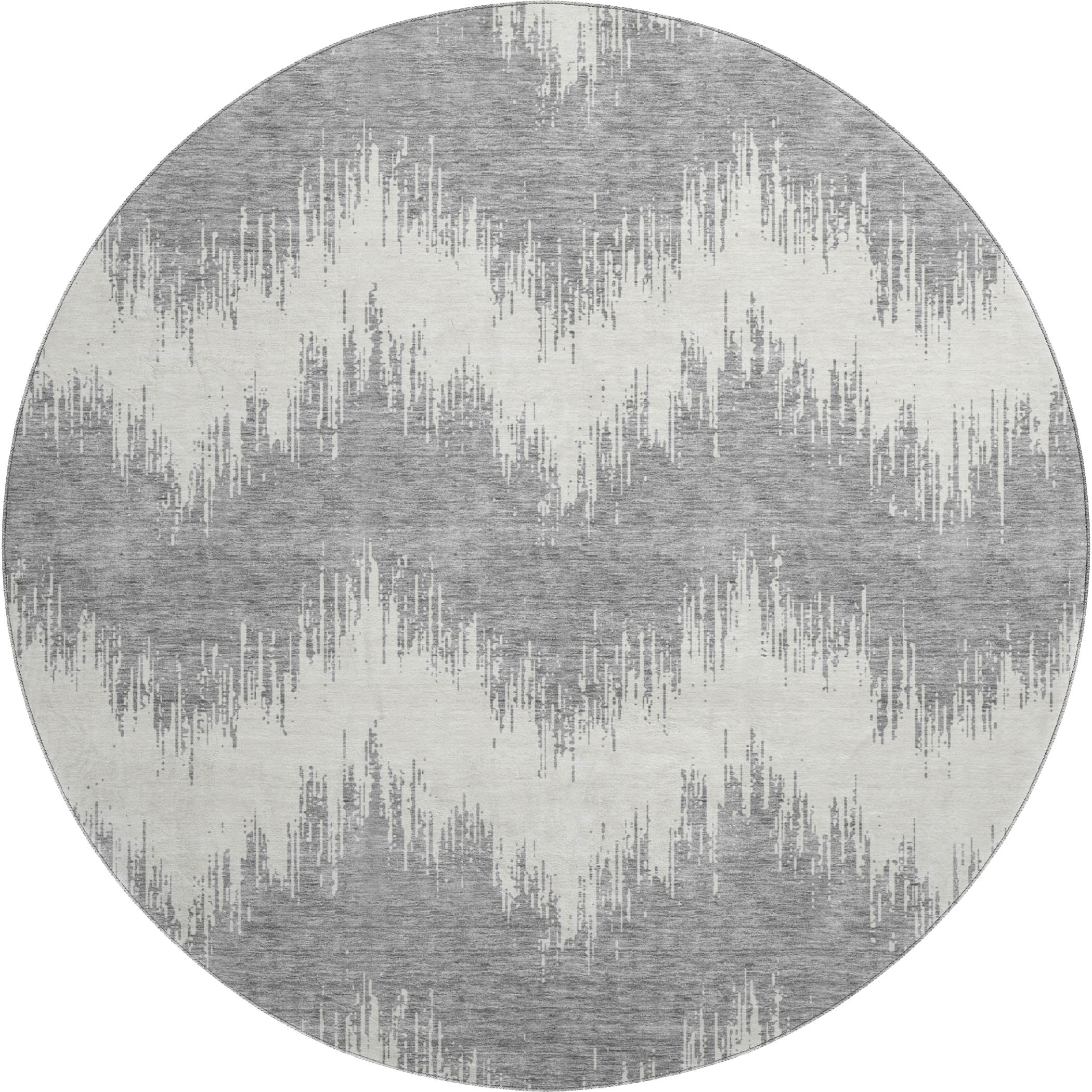 Bruges Machine Washable Transitional Gray Rug 8' x 8' #shape_Round