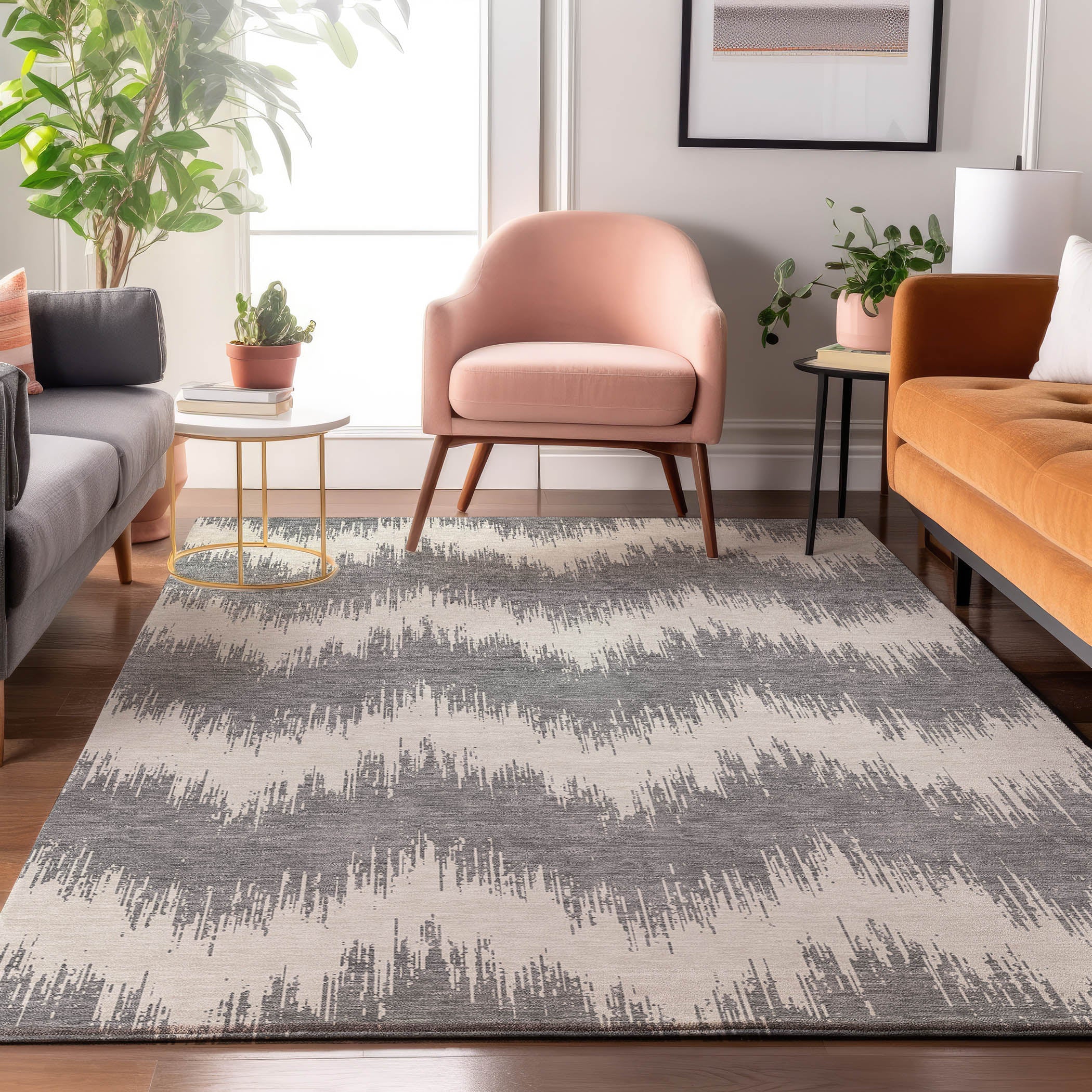 Bruges Machine Washable Transitional Gray Rug 2'6" x 3'10" #shape_Rectangle