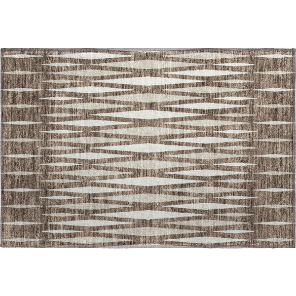 Zanzibar Machine Washable Transitional Brown Rug 1'8" x 2'6"
