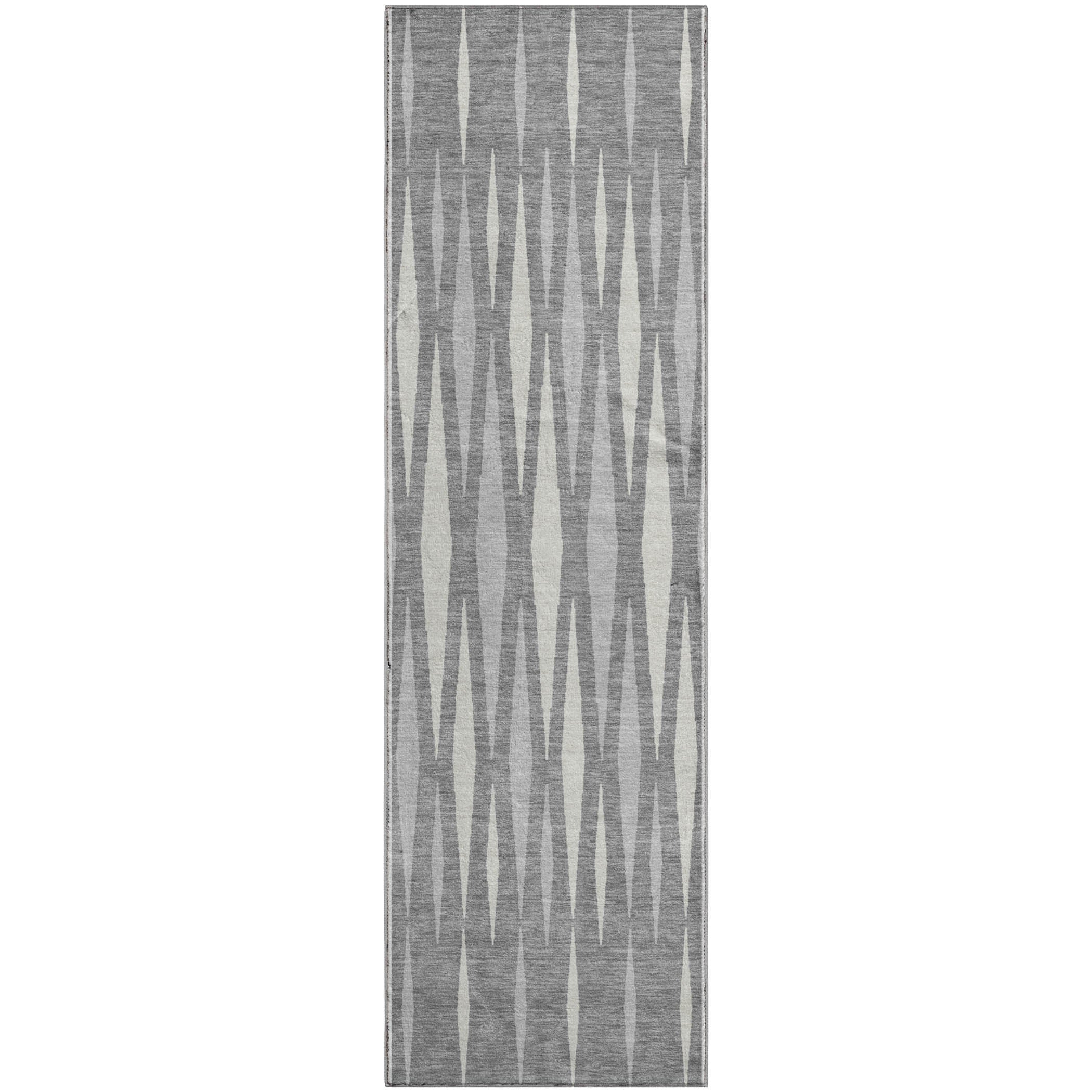 Zanzibar Machine Washable Transitional Gray Rug 2'3" x 7'6" #shape_Runner