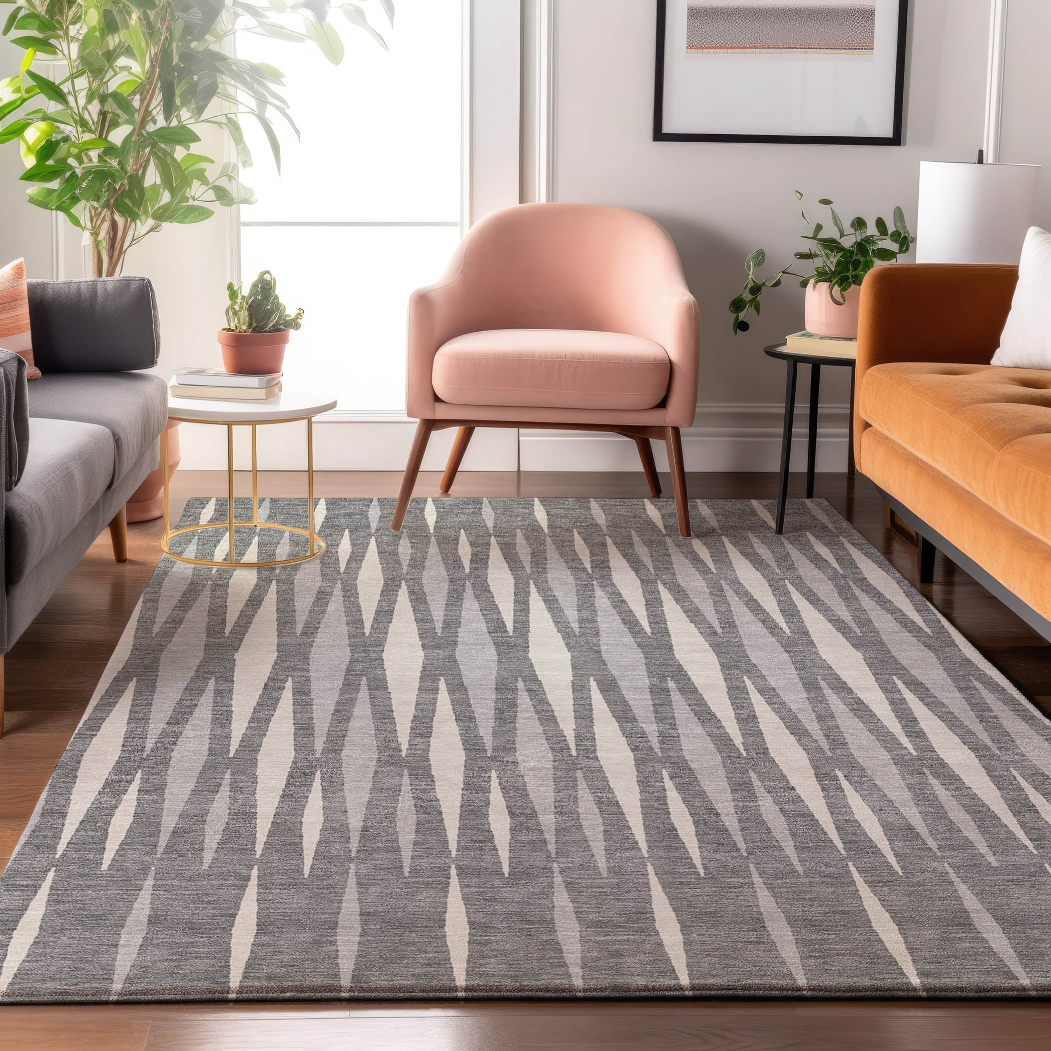 Zanzibar Machine Washable Transitional Gray Rug 2'6" x 3'10" #shape_Rectangle