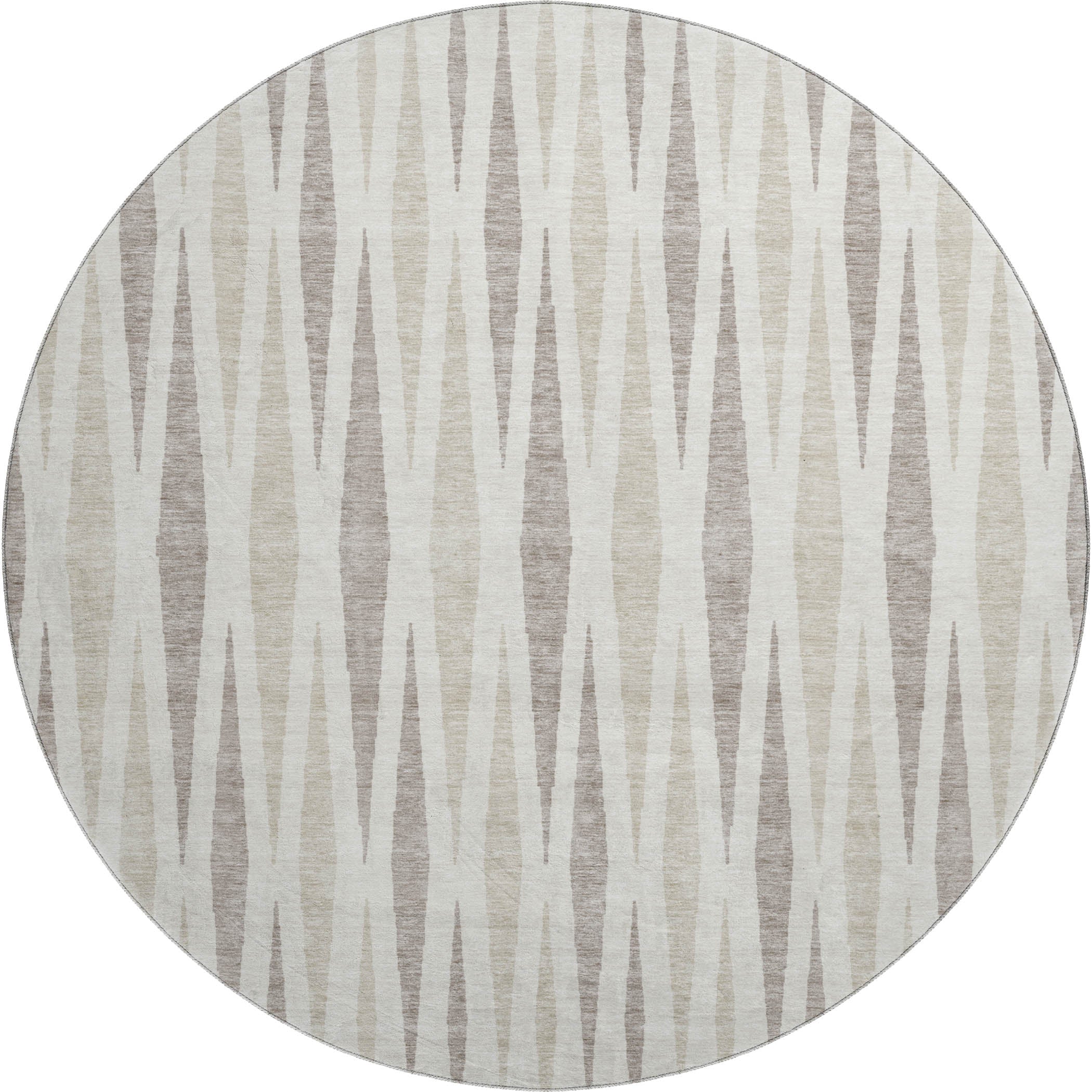 Zanzibar Machine Washable Transitional Ivory Rug 8' x 8' #shape_Round
