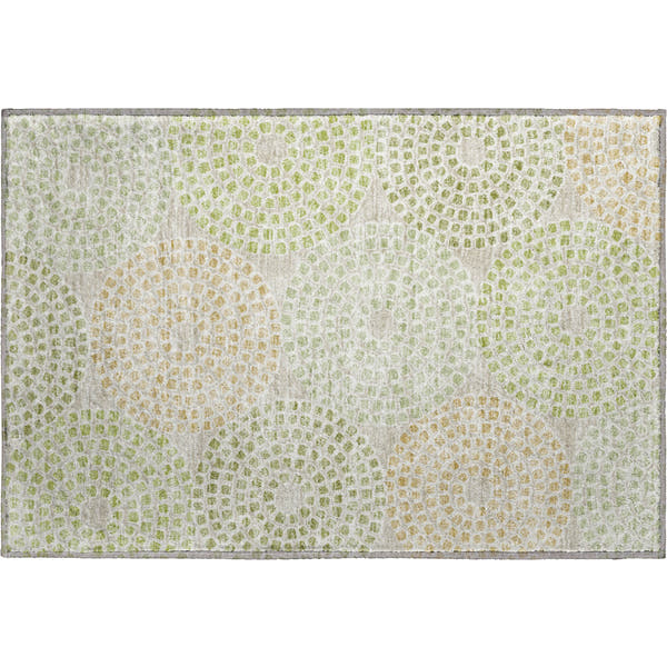Colombo Machine Washable Transitional Aloe Green Rug 1'8" x 2'6"