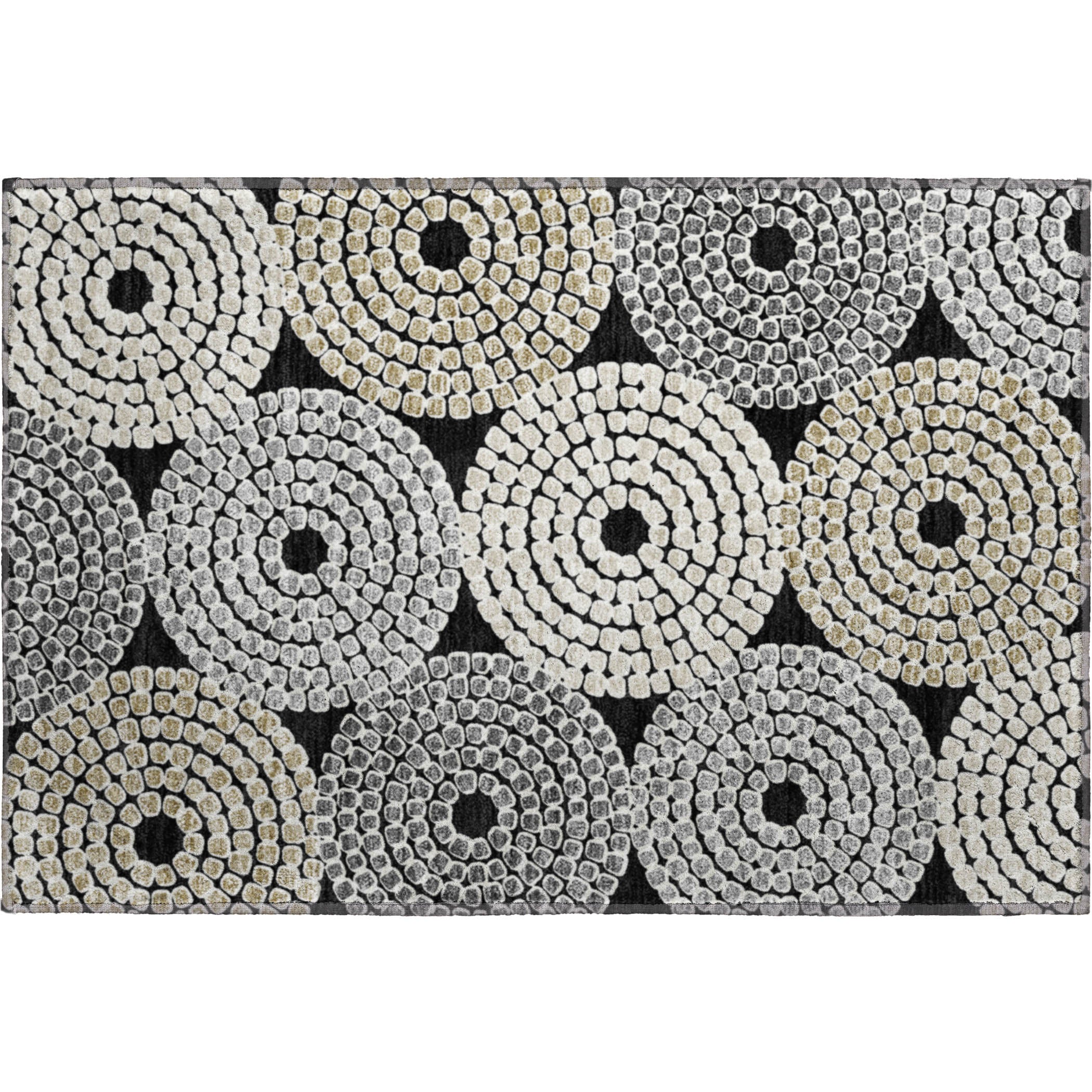 Colombo Machine Washable Transitional Black Rug 1'8" x 2'6" #shape_Rectangle
