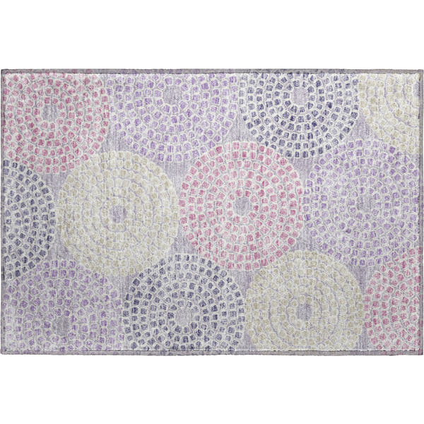 Colombo Machine Washable Transitional Lavender Purple Rug 1'8" x 2'6"